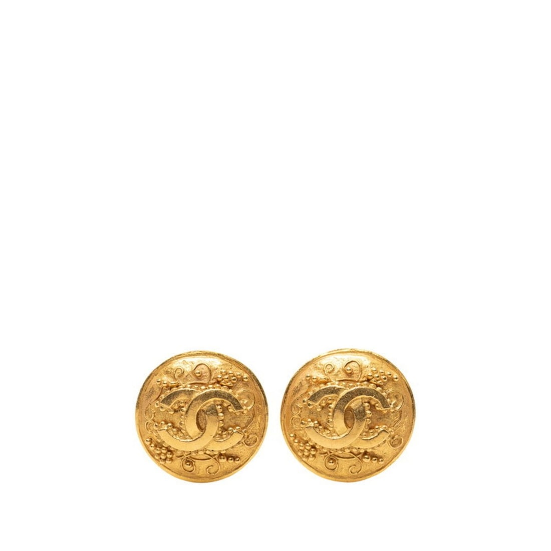 Chanel Coco Mark Round Earrings, 96A Stamp, Vintage Gold Plated, Women's CHANEL: --- Catalog ---Category: SizeSize (HxWxD): 27.80mm x 27.80mm / 1.09'' x 1.09''Category: DesignType: Clip earringsColor: GoldGender: WomenCategory: GeneralBrand: Chanel--- Item List ---Section: Conditi