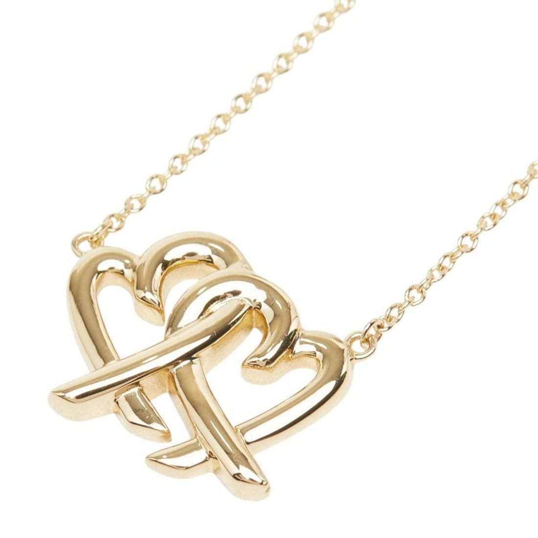 Tiffany & Co. Double Loving Heart Necklace, 18K Yellow Gold, Women's.: --- Catalog ---Category: SizePendant Size: 13.2mm x 16.4mm / 0.51'' x 0.64''Neck Circumference: 44 cm / 17.32''Category: DesignGender: WomenMaterial: Yellow gold (18K)Necklace Type: NecklaceCategory: 