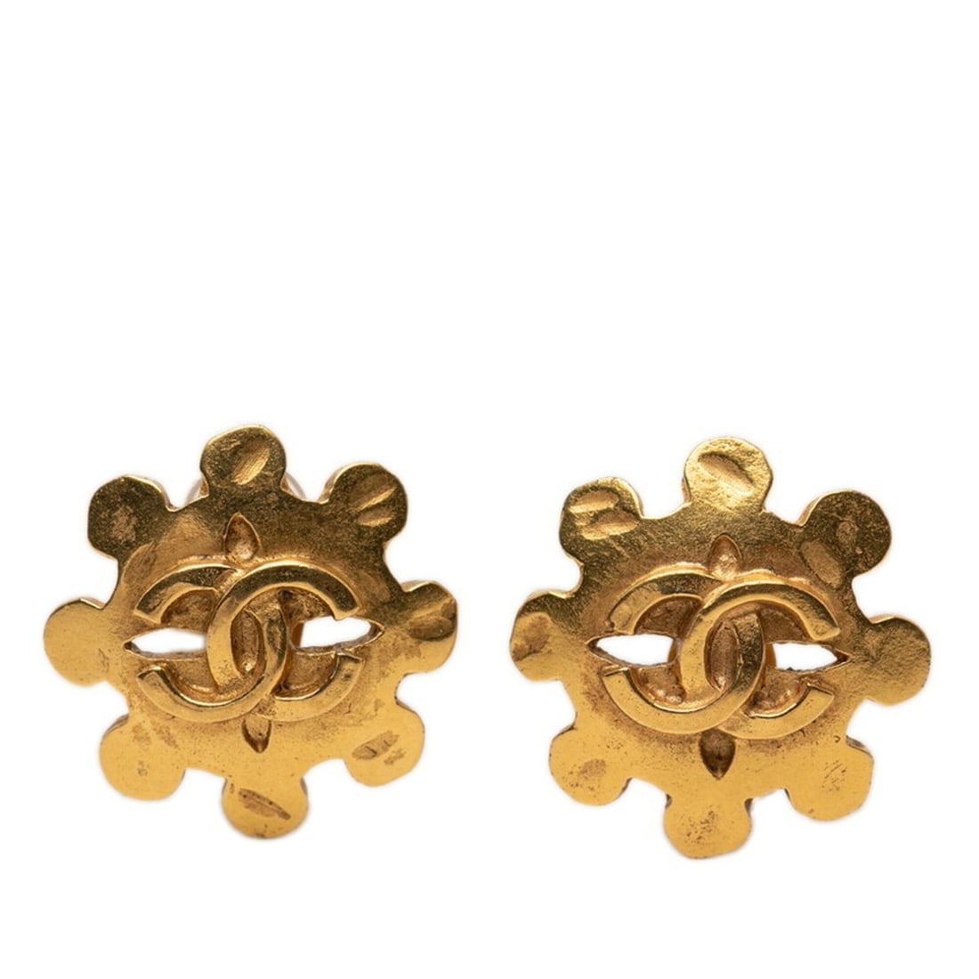 Chanel Coco Mark Earrings, 94P Engraving, Vintage Gold Plated, Women's CHANEL (1 of 3)