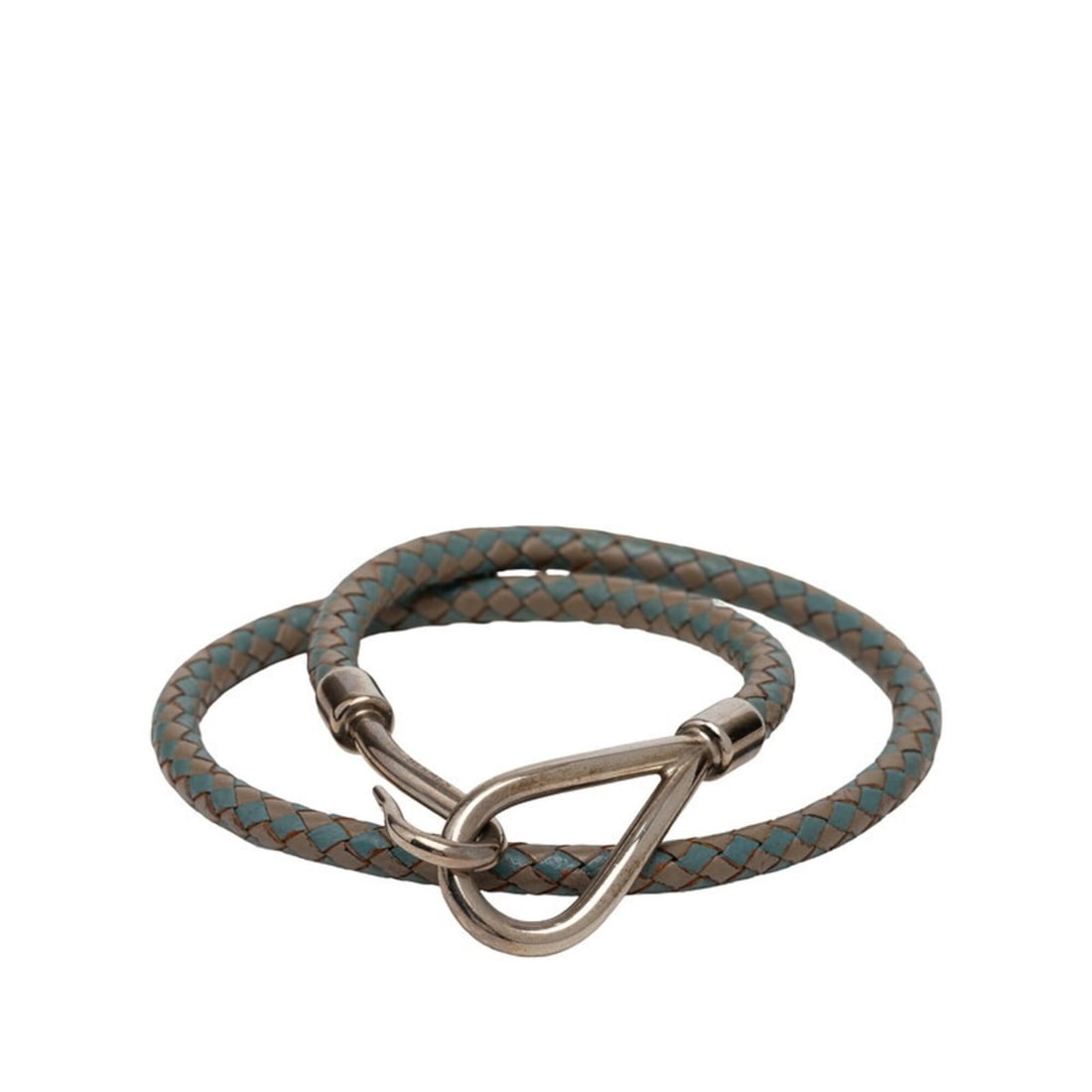 Hermes Jumbo Bracelet, Double Strand Choker, Gray, Light Blue, Silver Leather, Metal, Women's HERMES: --- Catalog ---Category: SizeWidth: 4mm / 0.15''Length: 15cm / 5.9''Total Length: 39cm / 15.35''Category: DesignType: Charm braceletColor: Gray, Light blue, SilverGender: WomenMaterial: Leather, Metal