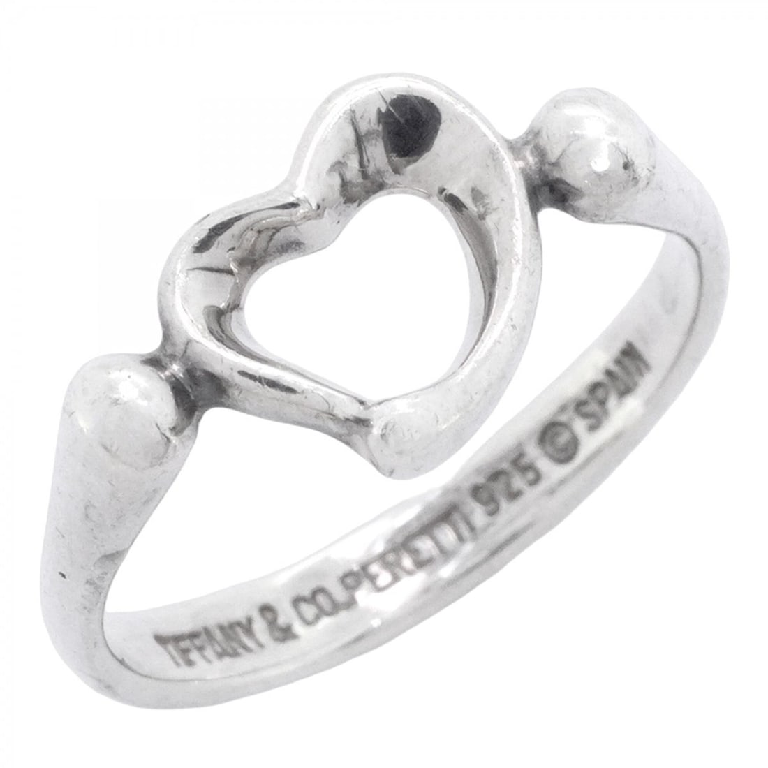 Tiffany & Co. Heart Ring, Sterling Silver 925, Size 12.5 (Women's): --- Catalog ---Category: SizeJP Size: 12.5US Size: 6.5Category: DesignType: Band ringGender: WomenMaterial: Silver 925Category: GeneralBrand: Tiffany--- Item List ---Section: ConditionRanking: Rank AB