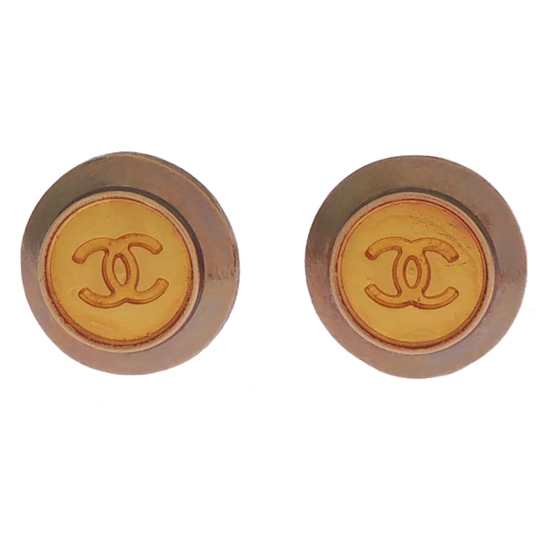 Chanel Coco Mark Round Earrings for Women (GP): --- Catalog ---Category: SizeSize (HxWxD): 12.00mm x 12.00mm / 0.47'' x 0.47''Category: DesignType: Stud earringsGender: WomenMaterial: Gold platingCategory: GeneralBrand: Chanel--- Item List ---Secti