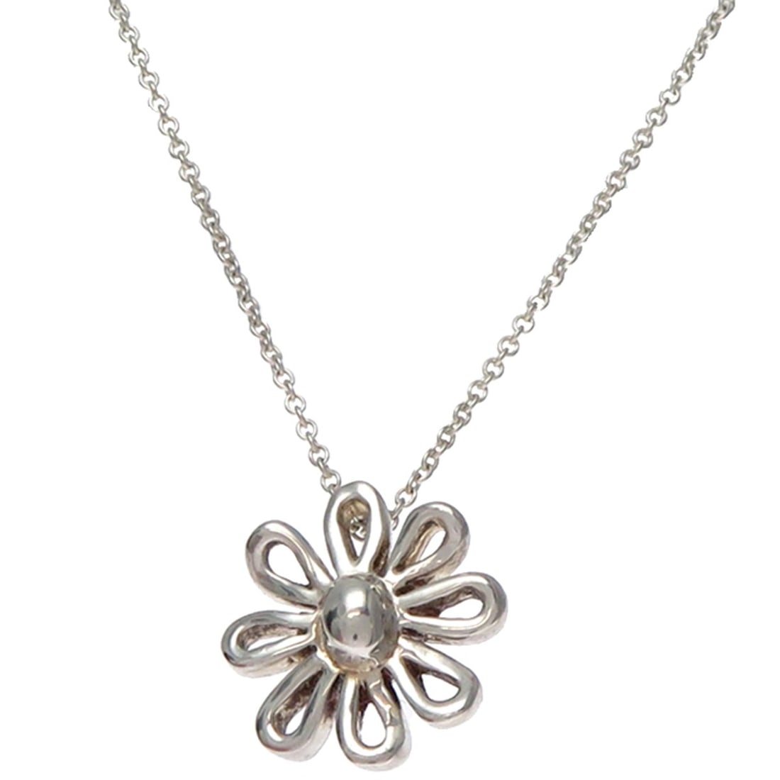 Tiffany & Co. Daisy Women's Necklace, Sterling Silver 925: --- Catalog ---Category: SizePendant Size: 13.6mm x 14.5mm / 0.53'' x 0.57''Neck Circumference: 42 cm / 16.53''Category: DesignGender: WomenMaterial: Silver 925Necklace Type: NecklaceCategory: General