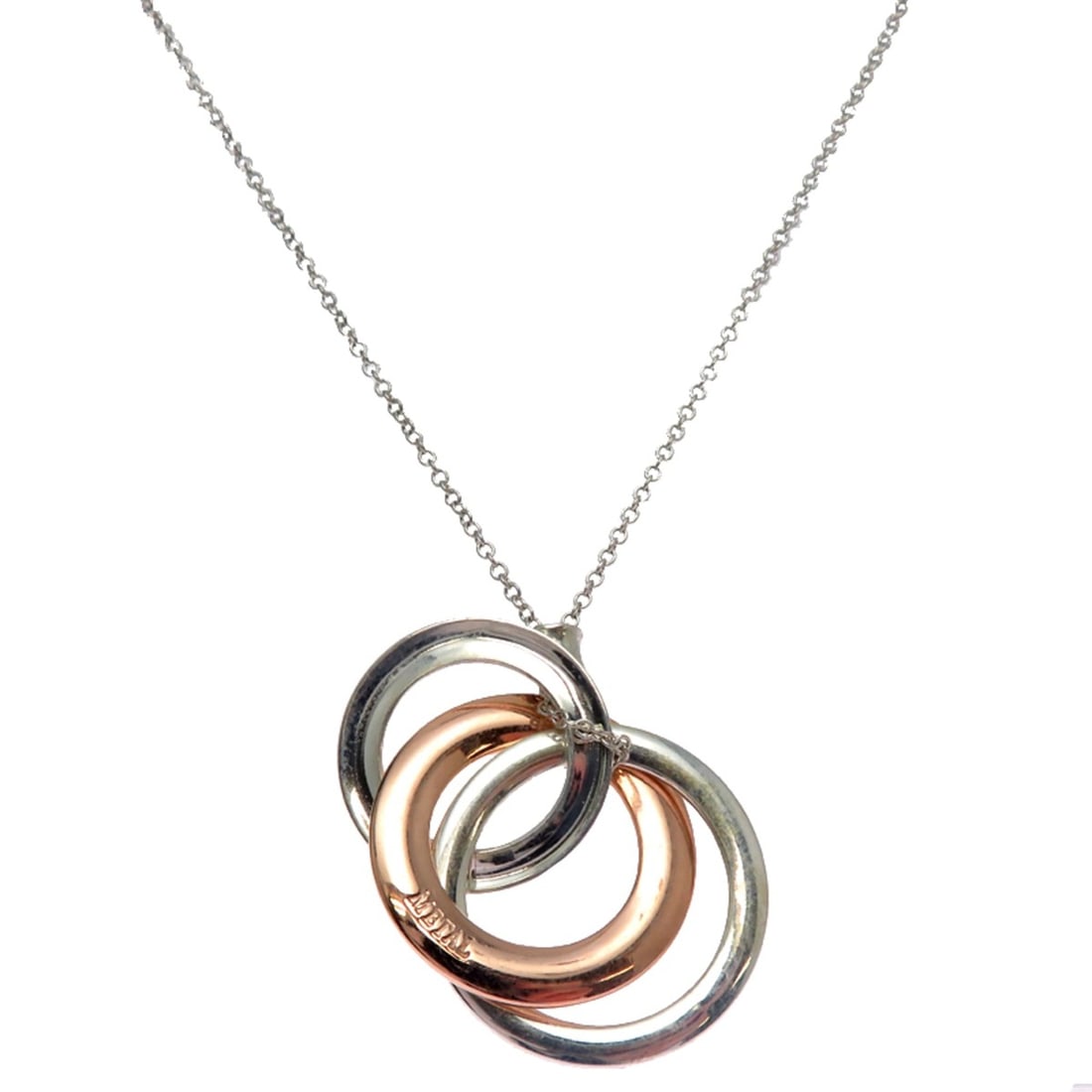 Tiffany & Co. Interlocking Circle Women's Necklace, Sterling Silver 925: --- Catalog ---Category: SizePendant Size: 23mm x 22mm / 0.9'' x 0.86''Neck Circumference: 44 cm / 17.32''Category: DesignGender: WomenMaterial: Silver 925Necklace Type: NecklaceCategory: GeneralBrand