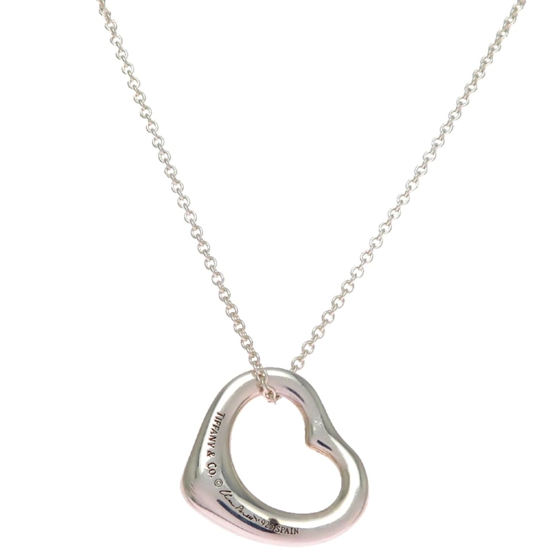 Tiffany & Co. Open Heart Women's Necklace, Sterling Silver 925: --- Catalog ---Category: SizePendant Size: 14.1mm x 15.6mm / 0.55'' x 0.61''Neck Circumference: 40.5 cm / 15.94''Category: DesignGender: WomenMaterial: Silver 925Necklace Type: NecklaceCategory: Gener