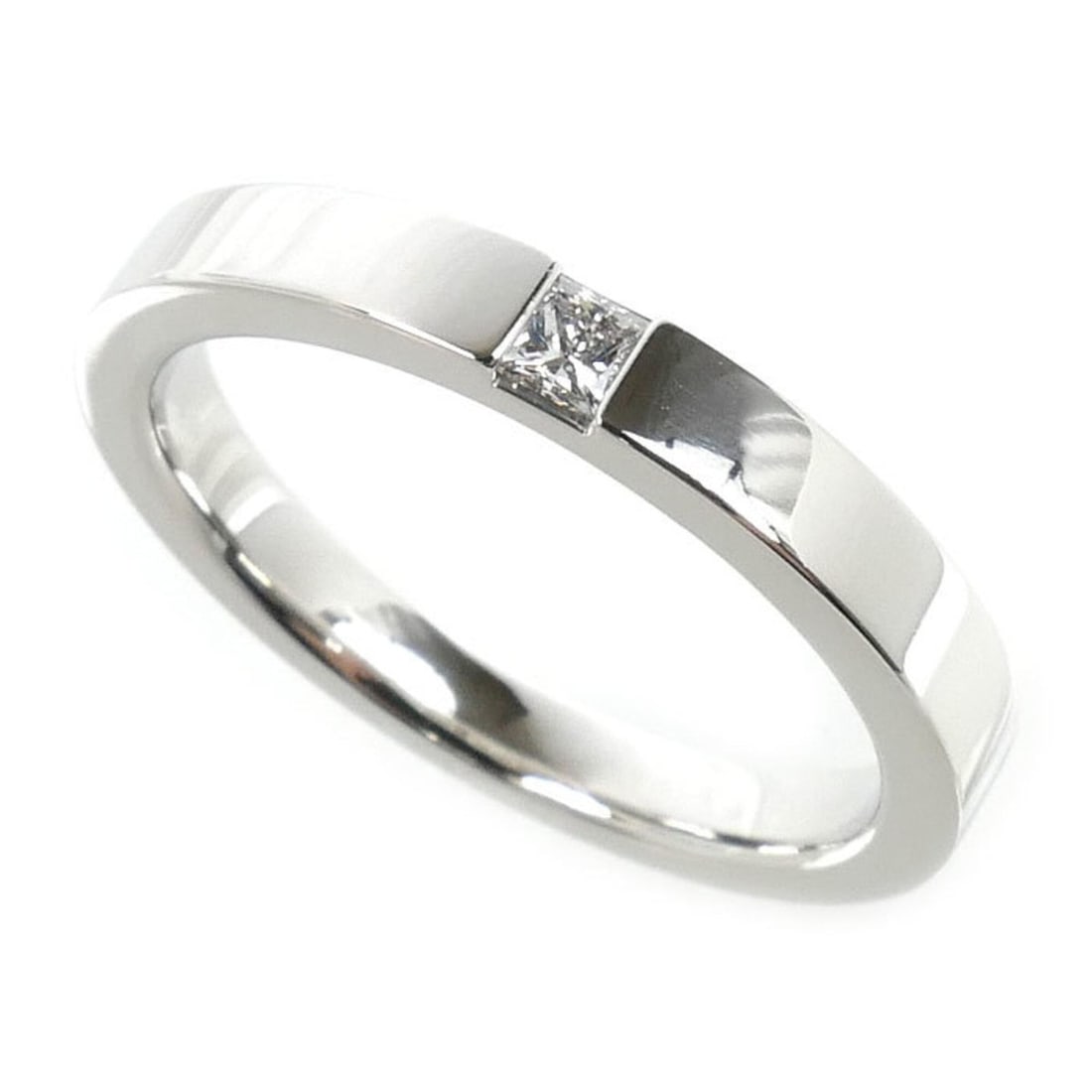Harry Winston Pt950 Platinum Princess Cut Wedding Ring (WBDPPCBZS10-095) with 0.11ct Diamond, 8.7g, (1 of 8)