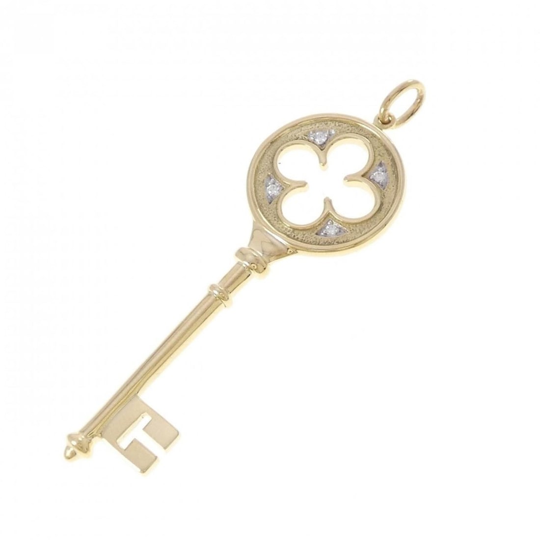 Tiffany Quarterfoil Key Pendant: --- Catalog ---Category: SizePendant Size: 58.4mm x 18.1mm / 2.29'' x 0.71''Category: DesignColor: Yellow goldGender: WomenMaterial: Yellow gold (18K)Pendant Type: PendantCategory: GeneralBrand: