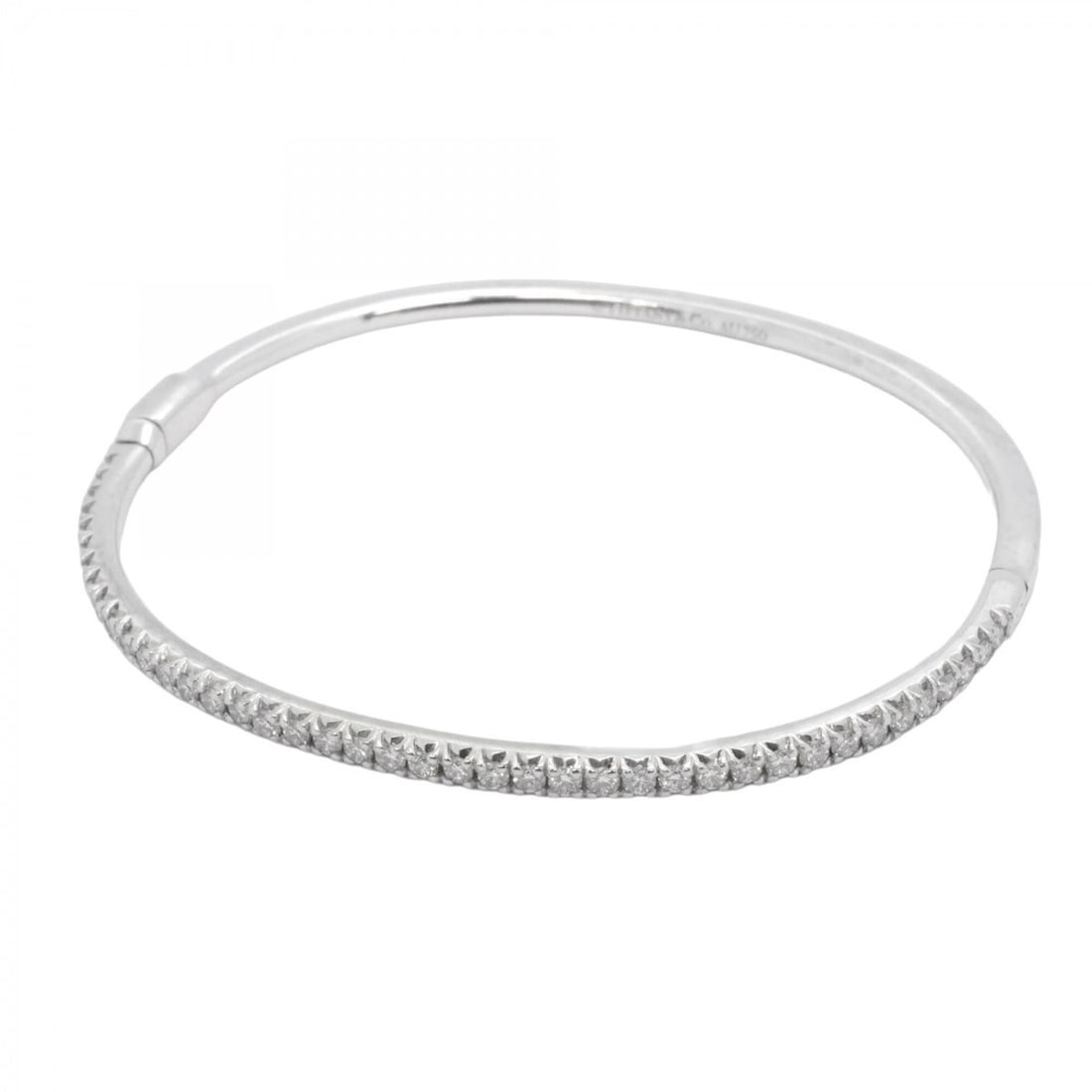 Tiffany & Co. Metro Hinged Bangle, 18K White Gold, Diamond, Ladies' (1 of 8)