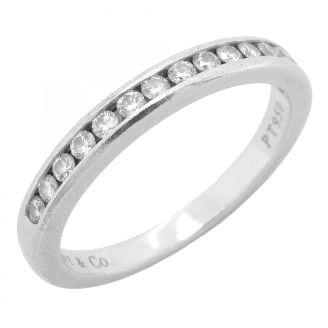 Tiffany & Co. Channel Half Eternity Ring, Pt950 Platinum, Diamond, Size 6.5, Women's: --- Catalog ---Category: SizeJP Size: 6.5US Size: 3.5Category: DesignType: Band ringStone: DiamondGender: WomenMaterial: Platinum 950Category: GeneralBrand: Tiffany--- Item List ---Section: ConditionR
