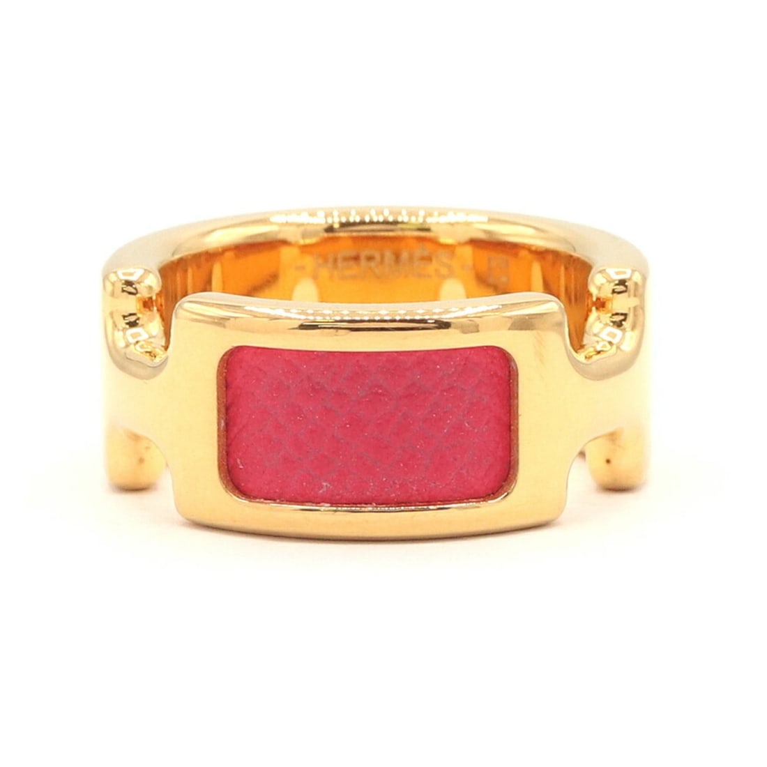 Hermes Olympe PM Ring H500058 Rose Extreme Gold Veau Madame Size S Pink Women's HERMES (1 of 7)