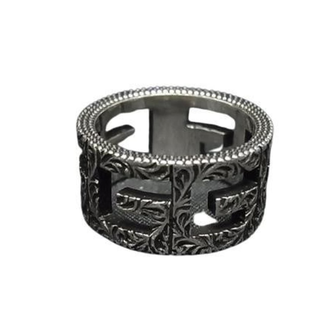GUCCI ring, square G design, arabesque pattern, sterling silver (SV925), women's.: --- Catalog ---Category: SizeJP Size: 11US Size: 6Category: DesignType: Band ringColor: SilverGender: WomenMaterial: Silver 925Category: GeneralBrand: GucciCountry of Origin: Italy--- Item List ---Sec