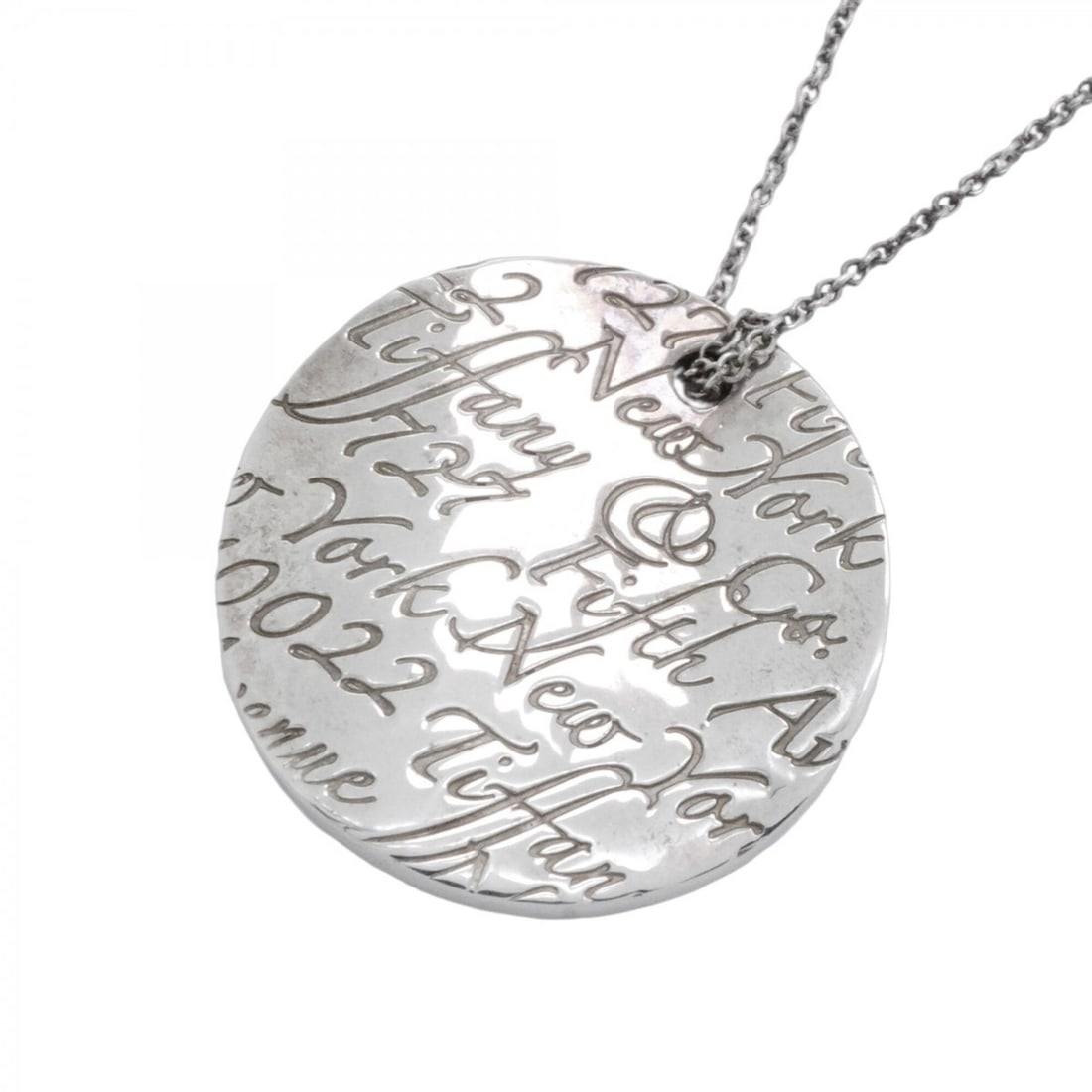 Tiffany & Co. Notes Round Sterling Silver Necklace for Women: --- Catalog ---Category: SizePendant Size: 23.9mm x 23.8mm / 0.94'' x 0.93''Neck Circumference: 41 cm / 16.14''Category: DesignGender: WomenMaterial: Silver 925Necklace Type: NecklaceCategory: