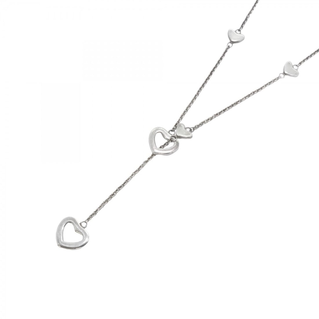 Tiffany & Co. Heart Link Lariat Necklace, Sterling Silver 925, Women's: --- Catalog ---Category: SizeNeck Circumference: 50 cm / 19.68''Category: DesignGender: WomenMaterial: Silver 925Necklace Type: NecklaceCategory: GeneralBrand: Tiffany--- Item List ---Section: Conditi