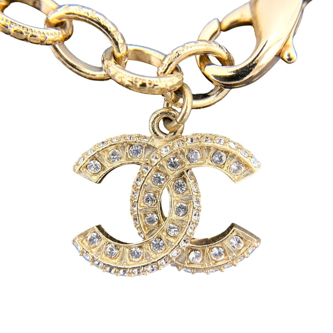 Chanel CHANEL Faux Pearl Rhinestone Costume Jewelry Bracelet Accessory Coco Mark GP: --- Catalog ---Category: SizeLength: 18cm / 7.08''Weight: 21g / 0.74oz.Total Length: 22cm / 8.66''Category: DesignType: Charm braceletStone: RhinestoneFinish: Gold platedGender: WomenCategory: