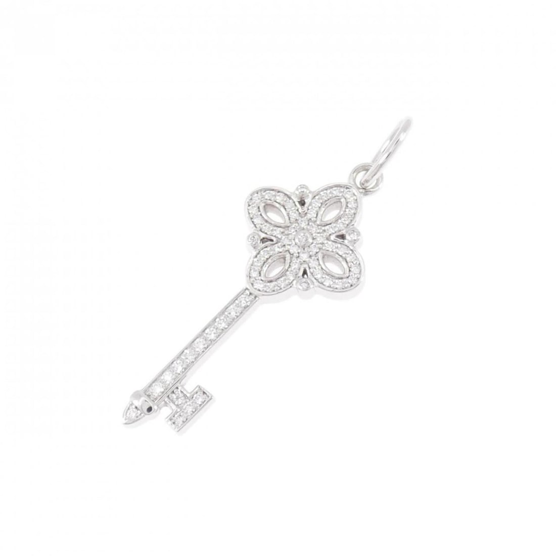 Tiffany Victoria Key Mini Pendant: --- Catalog ---Category: SizePendant Size: 29.8mm x 10.4mm / 1.17'' x 0.4''Category: DesignStone: DiamondGender: WomenMaterial: White gold (18K)Necklace Type: PendantCategory: GeneralBrand: