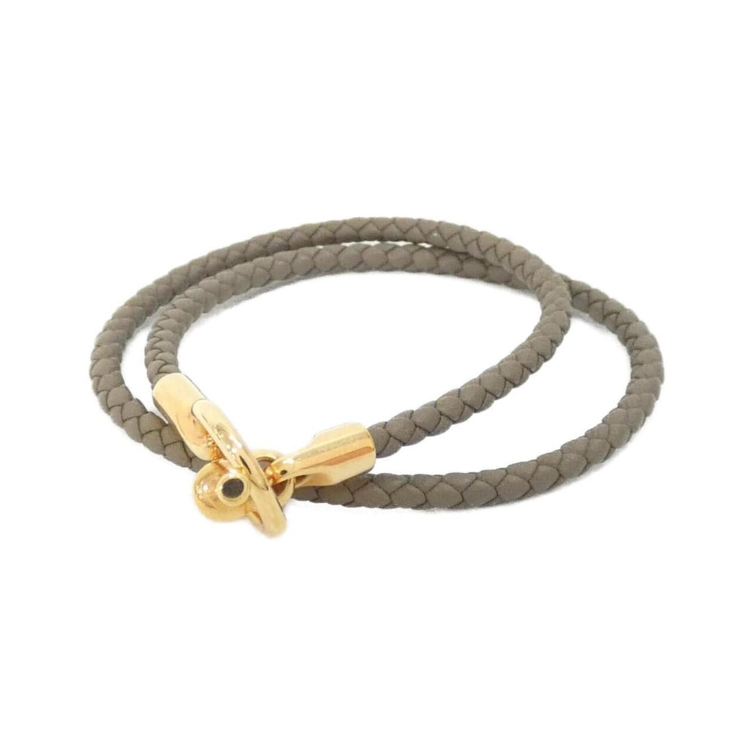 Hermes Hermès Glenan Double Tour 071689FO Bracelet: --- Catalog ---Category: SizeLength: 37cm / 14.56''Category: DesignType: Charm braceletColor: Etoupe gray, Rose goldGender: WomenMaterial: Swift leatherCategory: GeneralMPN: 071689FOBrand: Hermes---