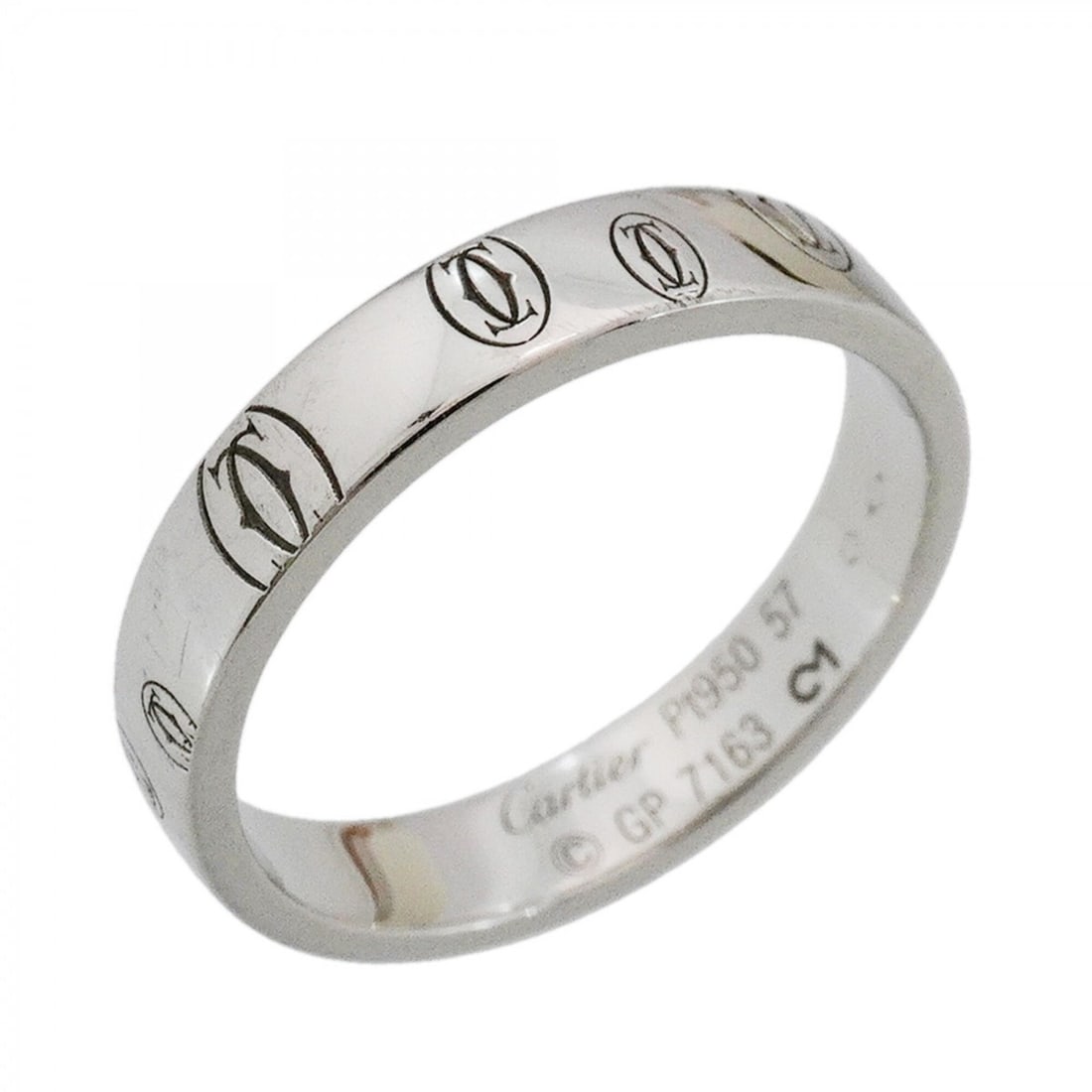 Cartier Happy Birthday Ring, Platinum 950, Size #57, Men's: --- Catalog ---Category: SizeUS Size: 8.5Brand Size: 57Category: DesignType: Band ringGender: MenMaterial: Platinum 950Category: GeneralBrand: Cartier--- Item List ---Section: ConditionRanking: Rank