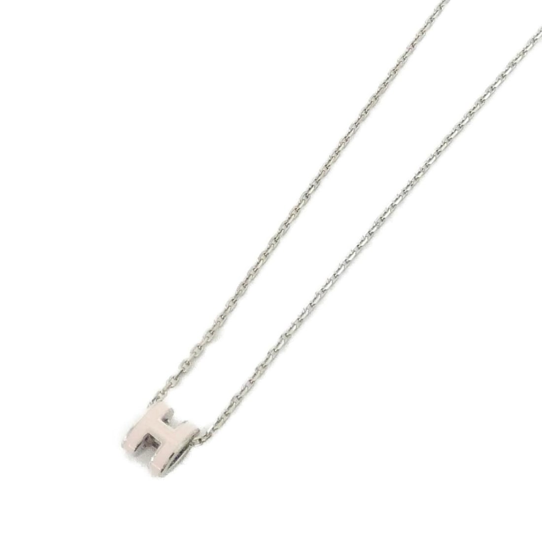 Hermes Pop H MINI 147992FP Necklace: --- Catalog ---Category: SizePendant Size: 7mm x 9mm / 0.27'' x 0.35''Neck Circumference: 40 cm / 15.74''Category: DesignColor: Rose drageeGender: WomenMaterial: PalladiumNecklace Type: