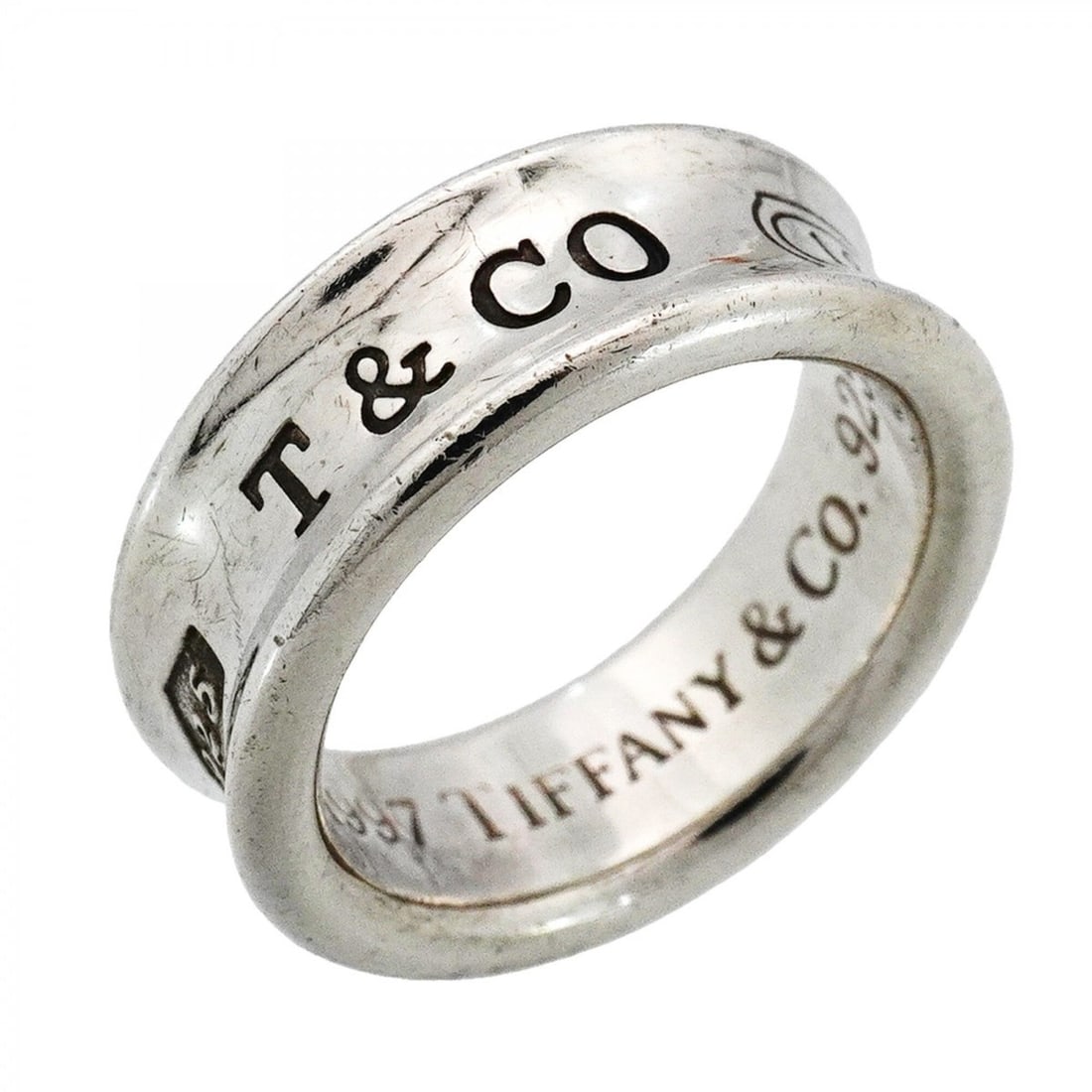 Tiffany & Co. Narrow Ring, Sterling Silver 925, Size 9, Women's: --- Catalog ---Category: SizeJP Size: 9US Size: 5Category: DesignType: Band ringGender: WomenMaterial: Silver 925Category: GeneralBrand: Tiffany--- Item List ---Section: ConditionRanking: Rank AB