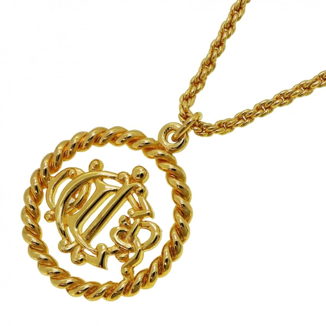 Christian Dior Necklace, Emblem Circle, GP Plated Gold, Women's: --- Catalog ---Category: SizePendant Size: 32.5mm x 24.9mm / 1.27'' x 0.98''Neck Circumference: 39.5 cm - 44 cm / 15.55'' - 17.32''Category: DesignColor: GoldGender: WomenMaterial: Gold platingNecklac