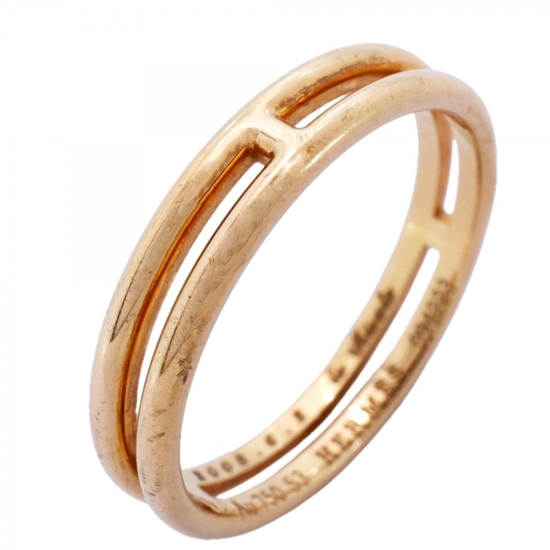 Hermes Ariane Ring, 18K Yellow Gold, Size 53, Women's: --- Catalog ---Category: SizeUS Size: 6.5Brand Size: 53Category: DesignType: Band ringGender: WomenMaterial: Yellow gold (18K)Category: GeneralBrand: Hermes--- Item List ---Section: ConditionRanking: 