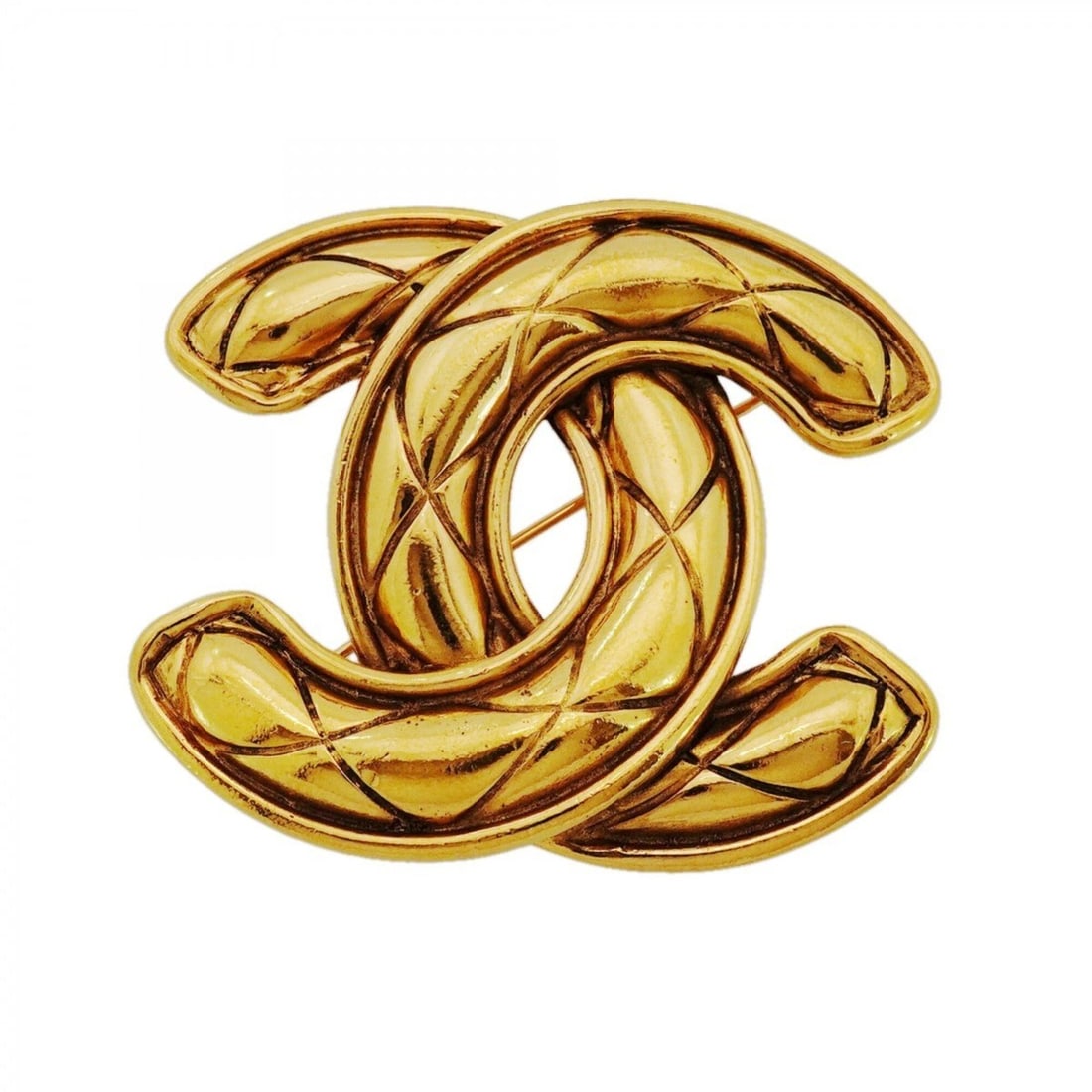 Chanel Brooch, Coco Mark, Matelassé, GP Plated, Gold, Women's: --- Catalog ---Category: SizeSize (HxWxD): 4.92cm x 5.7cm / 1.93'' x 2.24''Category: DesignType: BroochColor: GoldGender: WomenMaterial: Gold platingCategory: GeneralBrand: Chanel--- Item List ---Sect