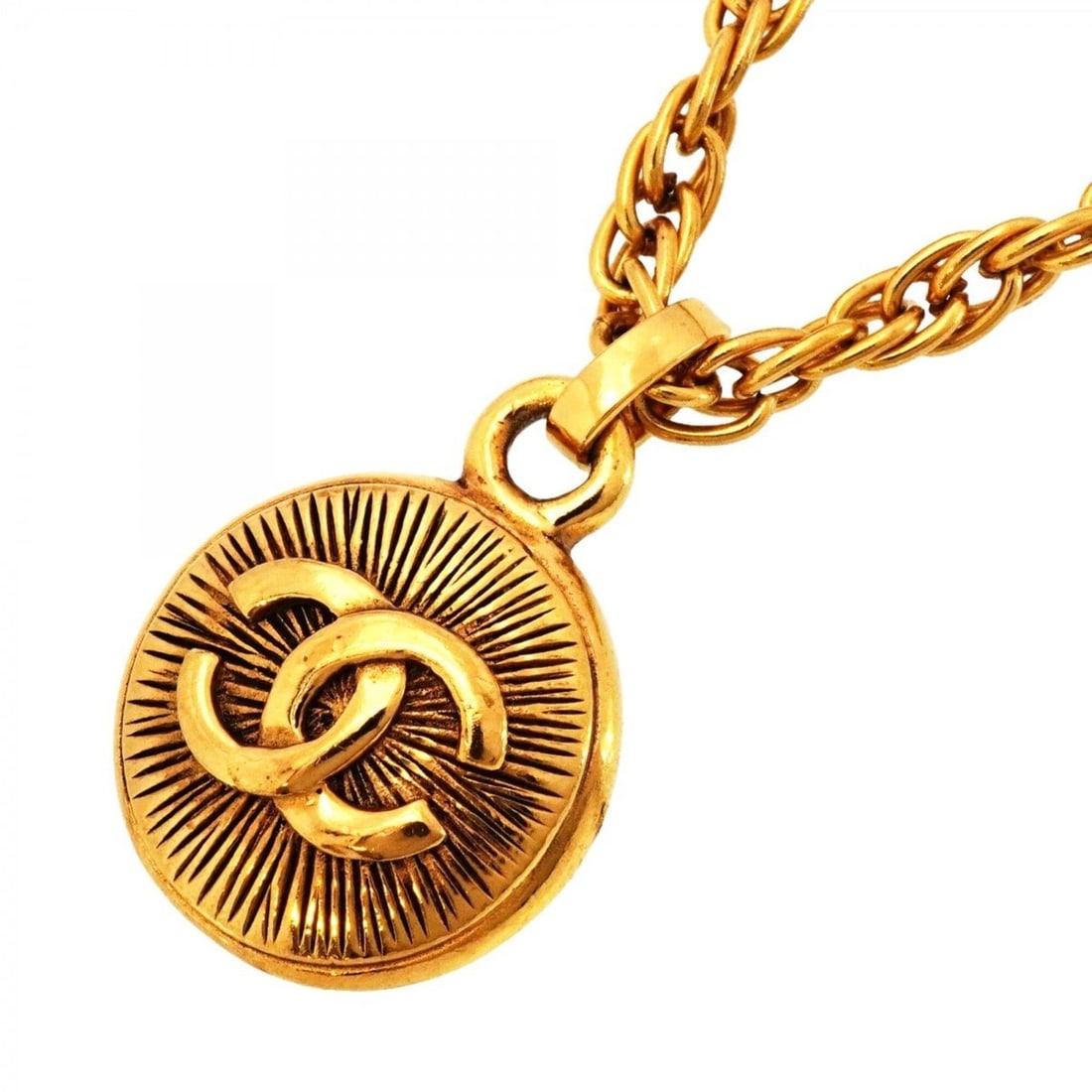 Chanel Necklace, Coco Mark Circle, GP Plated Gold, Women's P2753216: --- Catalog ---Category: SizePendant Size: 35.2mm x 22.5mm / 1.38'' x 0.88''Neck Circumference: 42 cm / 16.53''Category: DesignColor: GoldGender: WomenMaterial: Gold platingNecklace Type: NecklaceCate