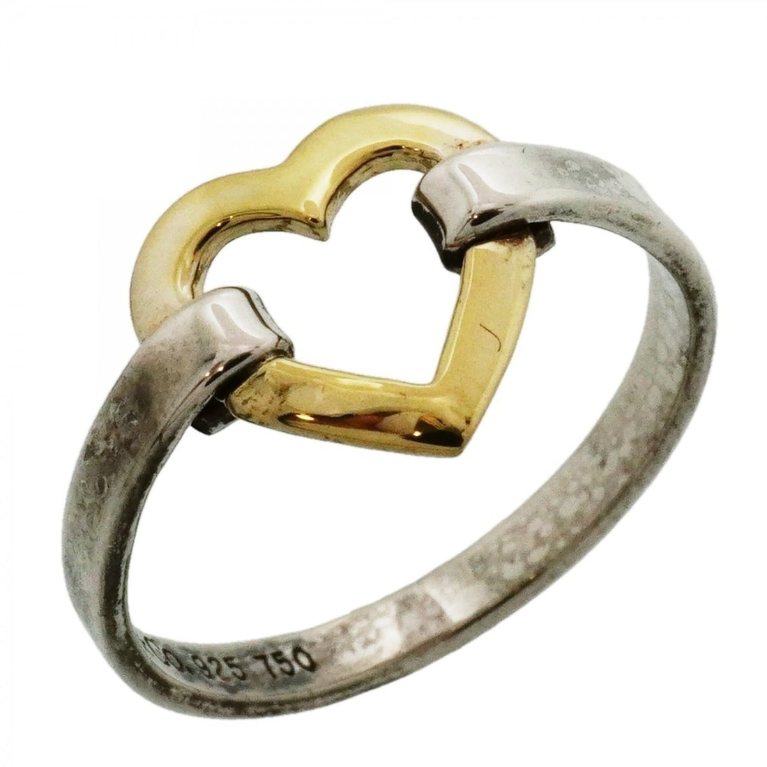 Tiffany & Co. Heart Ring, 18K Yellow Gold (KYG), Sterling Silver 925, Size 11, Women's, P2695576: --- Catalog ---Category: SizeJP Size: 11US Size: 6Category: DesignType: Band ringGender: WomenMaterial: Silver 925, Yellow gold (18K)Category: GeneralBrand: Tiffany--- Item List ---Section: ConditionR