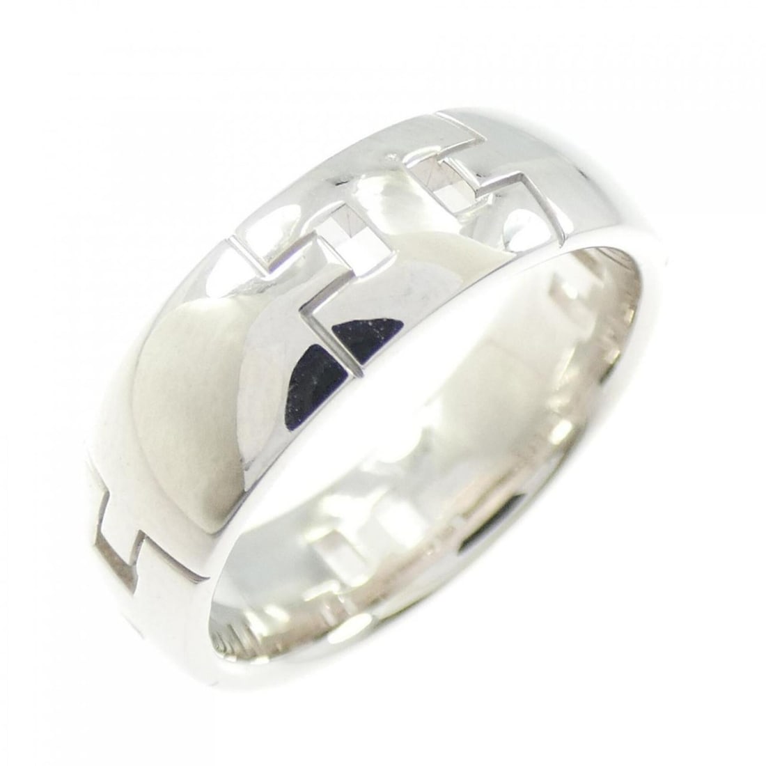 Hermes Hercules Ring: --- Catalog ---Category: SizeJP Size: 9US Size: 5Category: DesignType: Band ringColor: White goldGender: WomenMaterial: White gold (18K)Category: GeneralBrand: Hermes--- Item List ---Section: Conditio