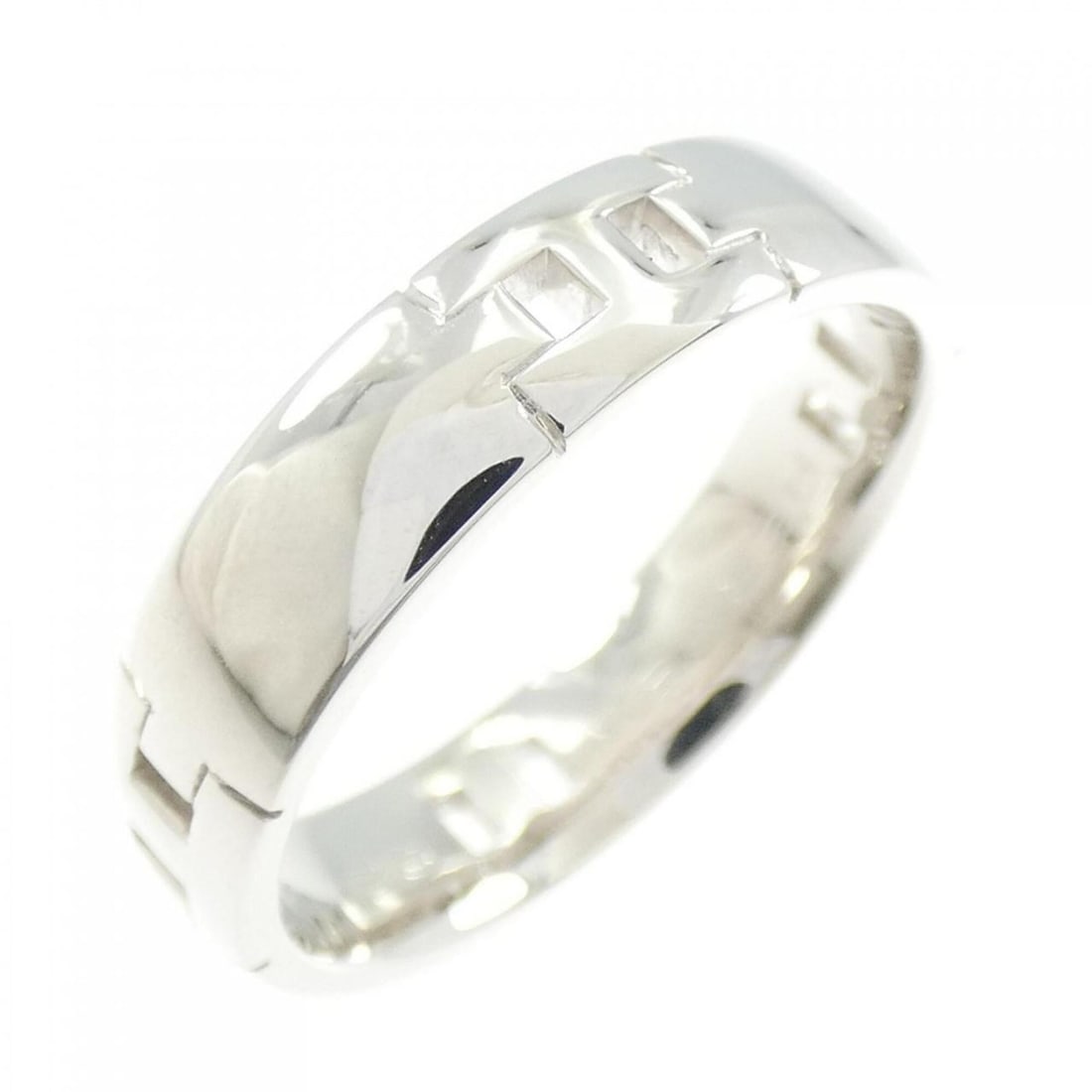 Hermes Hercules Petite Model Ring: --- Catalog ---Category: SizeUS Size: 10.5Brand Size: 62Category: DesignType: Band ringGender: WomenMaterial: White gold (18K)Category: GeneralBrand: Hermes--- Item List ---Section: ConditionRanking: 