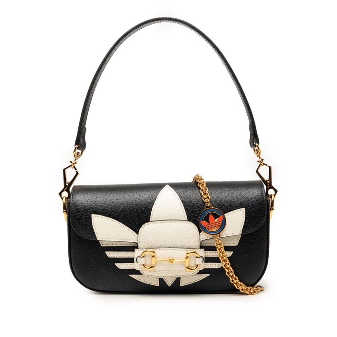 Gucci x adidas Horsebit Handbag Chain Shoulder Bag 2WAY 722009 Black White Leather Women's GUCCI: --- Catalog ---Category: SizeSize (HxWxD): 14cm x 23.5cm x 5.5cm / 5.51'' x 9.25'' x 2.16''Category: DesignType: Handbag, Shoulder bagColor: Black, WhiteGender: WomenMaterial: Leather Category: Genera