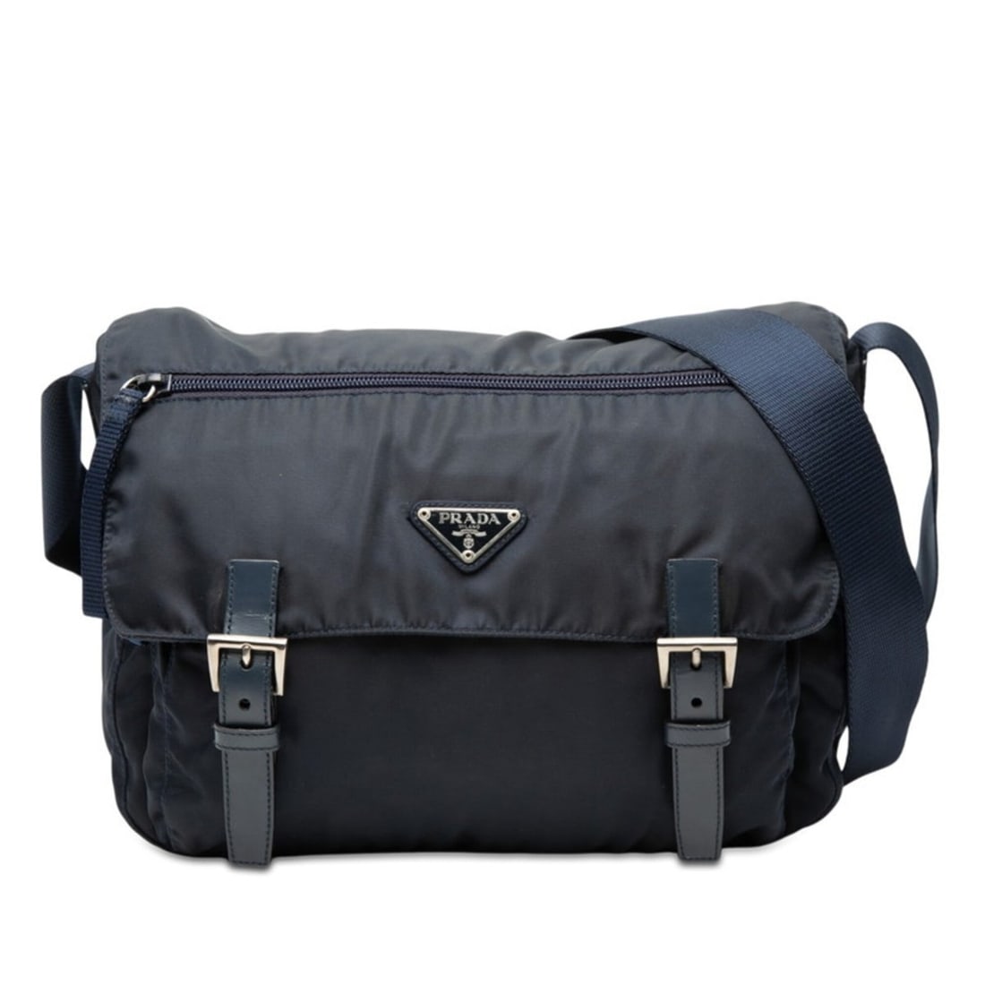 Prada Triangle Logo Plate Crossbody Shoulder Bag B6671 Navy Nylon Leather Women's PRADA: --- Catalog ---Category: SizeSize (HxWxD): 25.5cm x 30cm x 11cm / 10.03'' x 11.81'' x 4.33''Category: DesignType: Shoulder bagColor: NavyGender: WomenMaterial: Nylon Category: GeneralMPN: B6671Brand: 