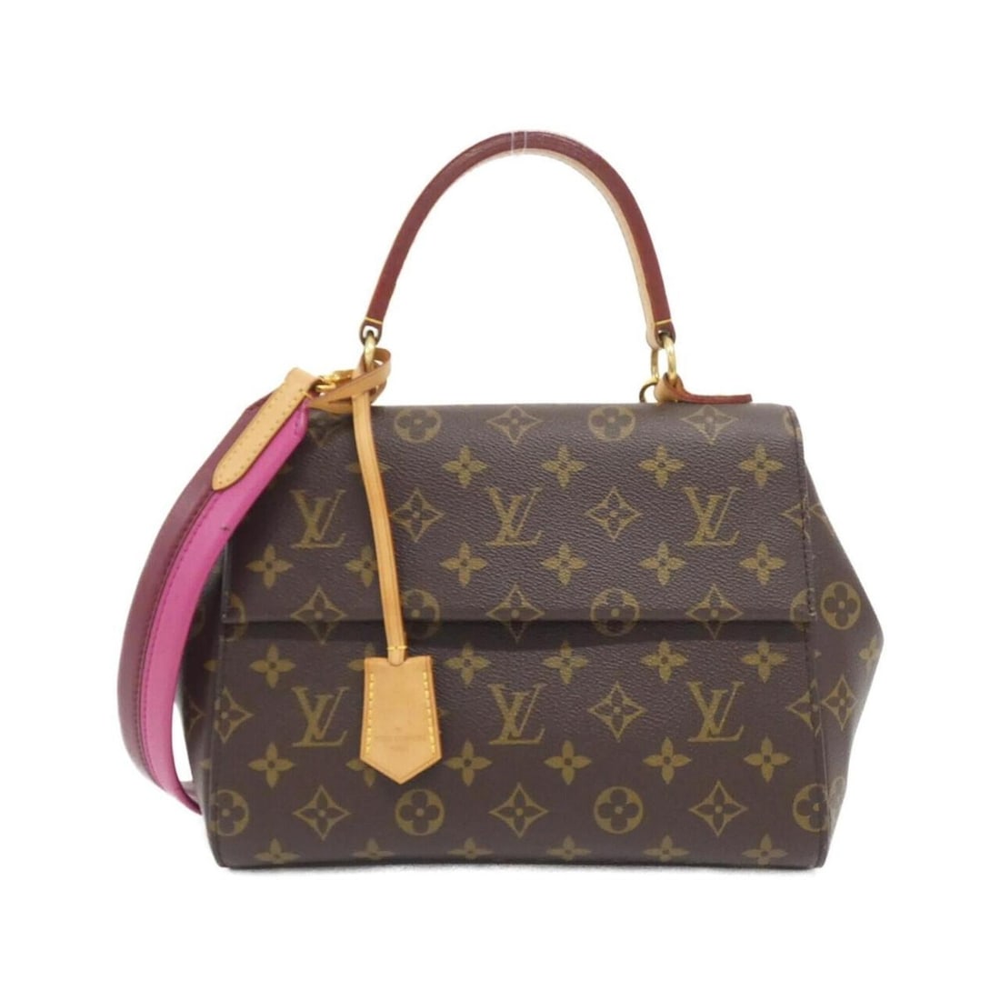 Louis Vuitton Monogram Cluny BB M42738 Handbag: --- Catalog ---Category: SizeSize (HxWxD): 20cm x 26cm x 10cm / 7.87'' x 10.23'' x 3.93''Category: DesignType: HandbagColor: Fuchsia, MarronGender: Men,WomenMaterial: Coated canvas Hardware Color:
