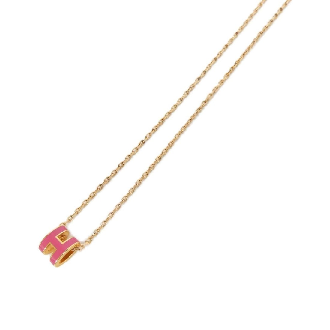 Hermes Pop H MINI 147992FO Necklace: --- Catalog ---Category: SizePendant Size: 9mm x 7mm / 0.35'' x 0.27''Neck Circumference: 40 cm / 15.74''Category: DesignColor: Pink, Rose goldGender: WomenNecklace Type: NecklaceCategory: