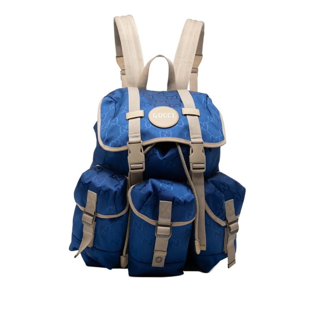 Gucci GG Nylon Off the Grid Backpack 626160 Blue Beige Leather Women's GUCCI: --- Catalog ---Category: SizeSize (HxWxD): 43cm x 29cm x 14cm / 16.92'' x 11.41'' x 5.51''Category: DesignType: BackpackColor: Beige, BlueGender: WomenMaterial: Nylon Category: GeneralMPN: 626160Brand