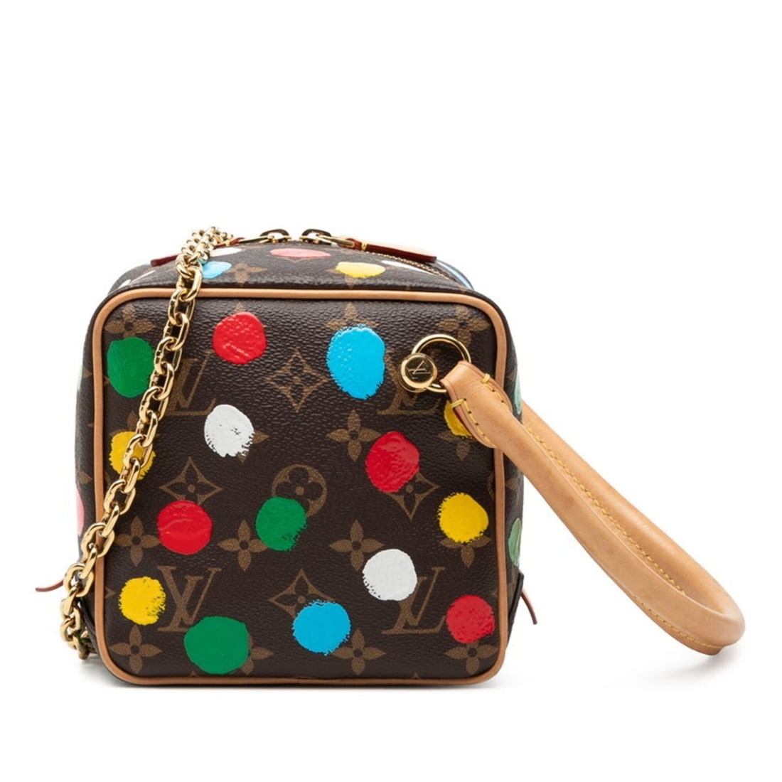 Louis Vuitton x Yayoi Kusama Monogram Handbag Square Bag Chain Shoulder 2-Way Brown Multicolor: --- Catalog ---Category: SizeSize (HxWxD): 15cm x 15cm x 15cm / 5.9'' x 5.9'' x 5.9''Category: DesignType: Handbag, Shoulder bagColor: Black, Brown, Monogram, Multi-colorGender: WomenMaterial: Monogra