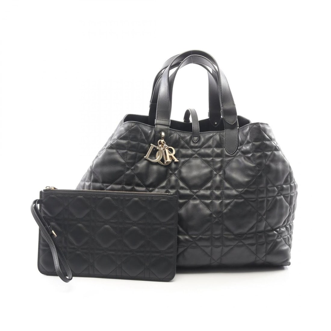 Christian Dior Dior Toujours Large Micro Cannage Tote Bag Handbag Leather Women's Black: --- Catalog ---Category: SizeSize (HxWxD): 27cm x 37cm x 21cm / 10.62'' x 14.56'' x 8.26''Category: DesignType: Handbag, Pouch, Tote bagColor: BlackGender: WomenMaterial: Leather Category: GeneralMPN: