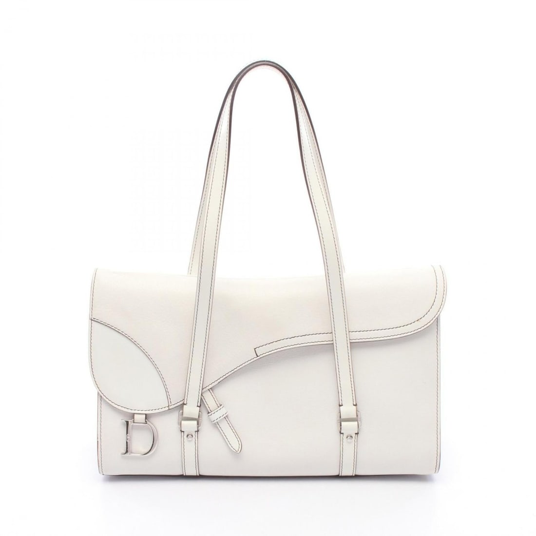 Christian Dior Dior SADDLE Saddle Bag Shoulder Handbag Leather Women's White (1 of 12)