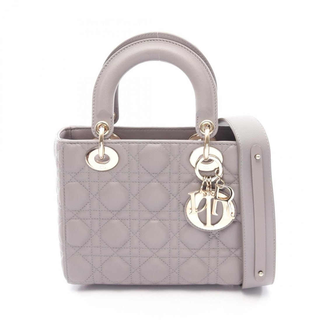Christian Dior Dior LADY DIOR MY ABCDIOR Lady Small Cannage 2-Way Handbag Leather Women's Gray: --- Catalog ---Category: SizeSize (HxWxD): 17cm x 20cm x 8cm / 6.69'' x 7.87'' x 3.14''Category: DesignType: HandbagColor: GrayGender: WomenMaterial: Leather Category: GeneralBrand: Christian Dior--- 