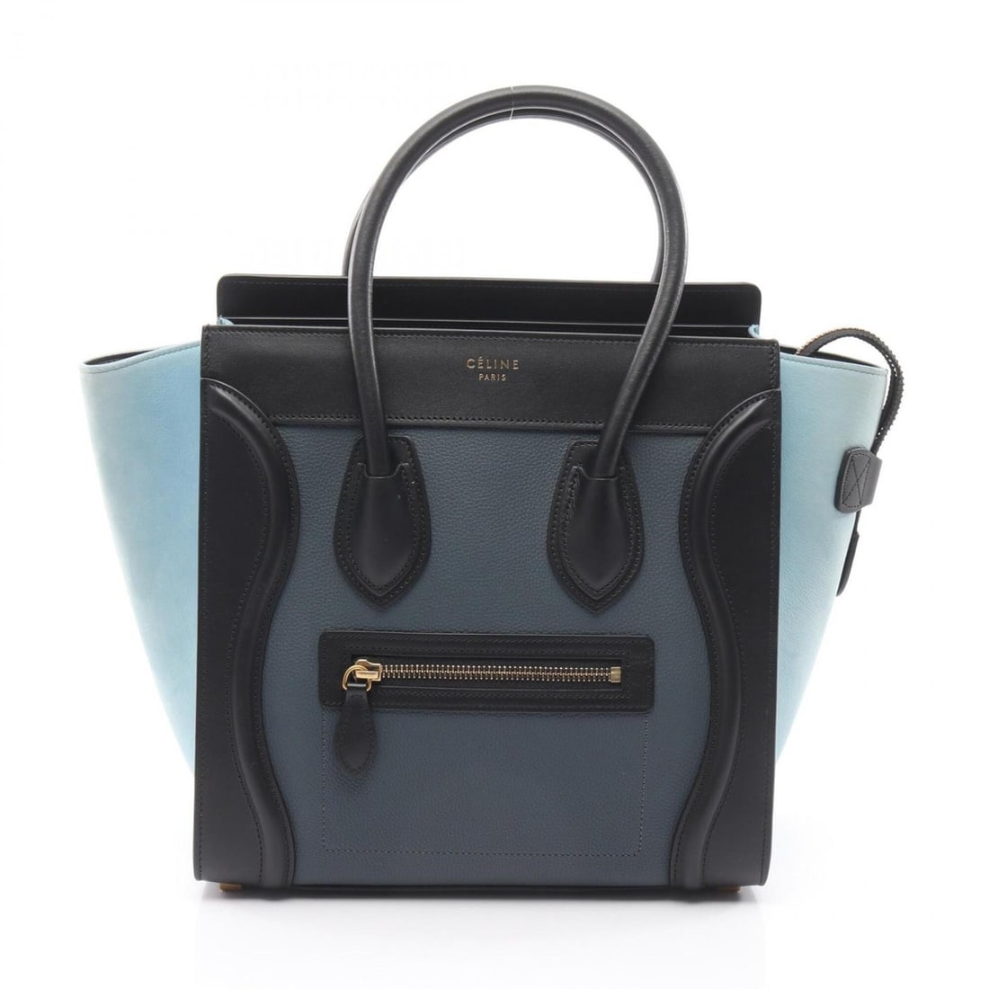 Celine Luggage Micro Shopper Tote Bag Handbag Leather Women's Navy Blue Black: --- Catalog ---Category: SizeSize (HxWxD): 26cm x 26cm x 13cm / 10.23'' x 10.23'' x 5.11''Category: DesignType: Handbag, Tote bagColor: Black, Blue, NavyGender: WomenMaterial: Leather Category: Genera