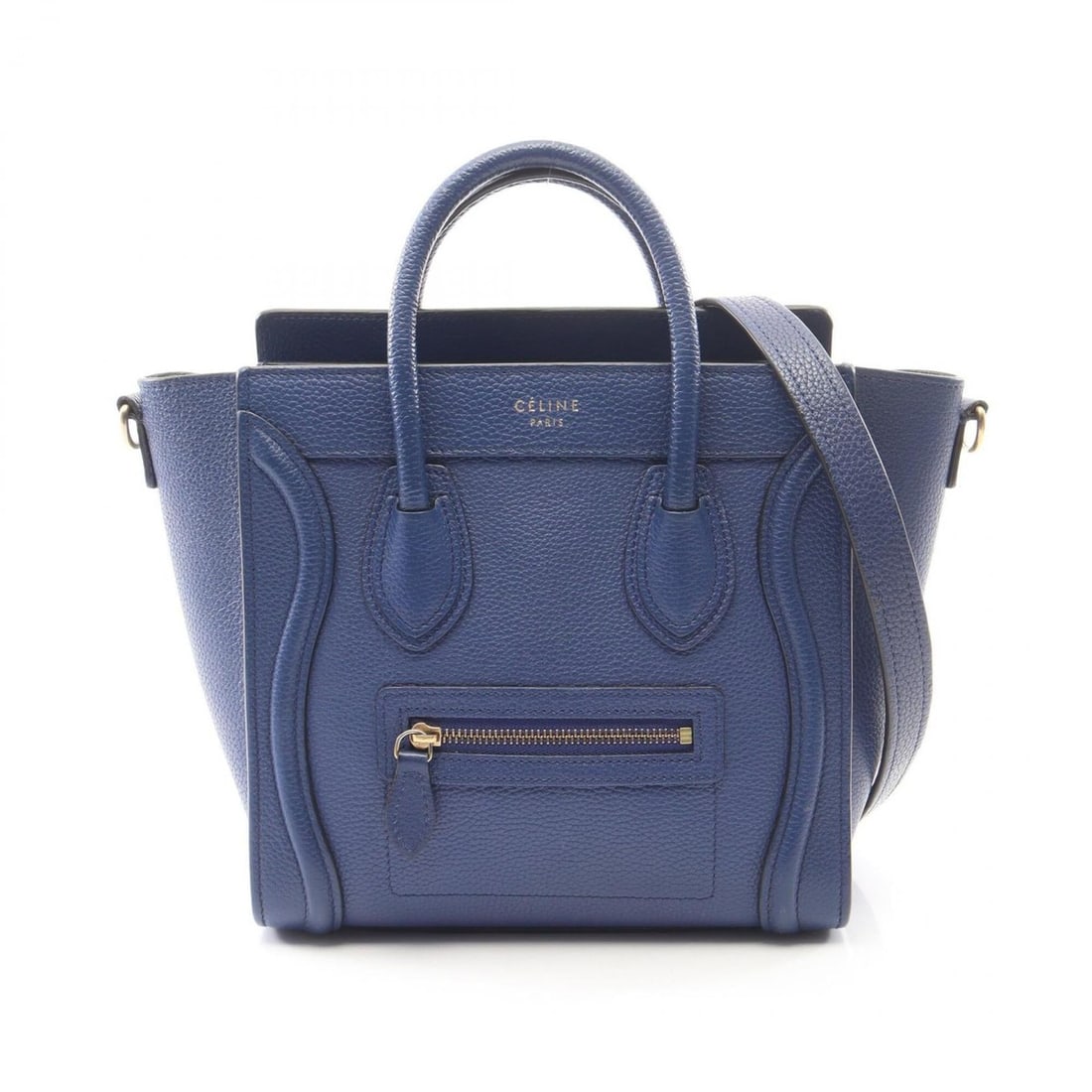 Celine Luggage Nano Shopper 2-Way Handbag, Leather, Women's, Blue, 168243: --- Catalog ---Category: SizeSize (HxWxD): 20cm x 20cm x 9cm / 7.87'' x 7.87'' x 3.54''Category: DesignType: HandbagColor: BlueGender: WomenMaterial: Leather Category: GeneralMPN: 168243Brand: Celine-