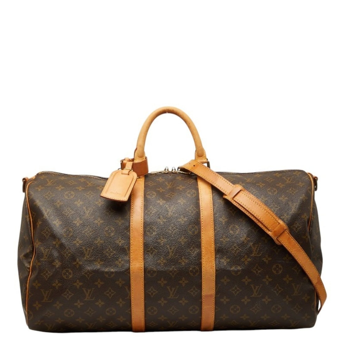 Louis Vuitton Monogram Keepall Bandoulière 55 Boston Bag Shoulder 2WAY M41414 Brown Leather Women's (1 of 17)