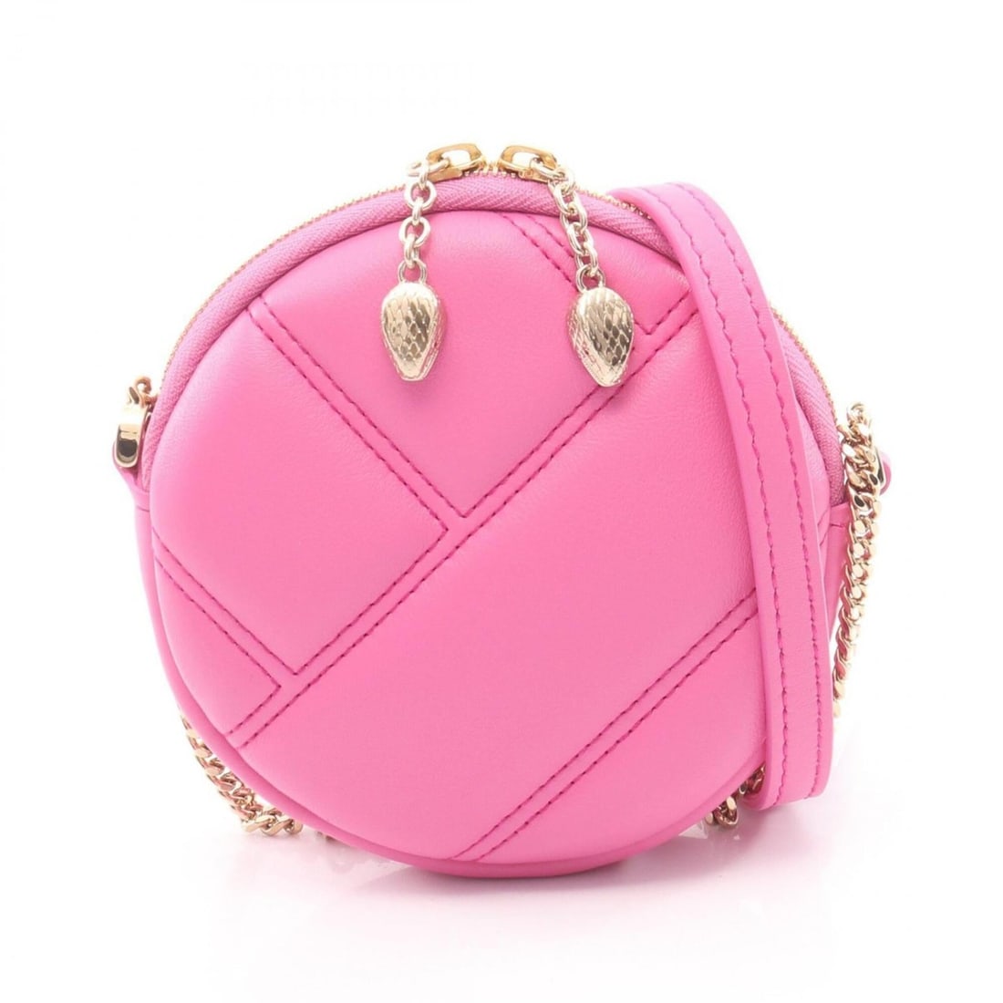 Bulgari BVLGARI Serpenti Cabochon Mini Pochette Shoulder Bag Handbag Leather Women's Pink: --- Catalog ---Category: SizeSize (HxWxD): 11cm x 11cm x 1.5cm / 4.33'' x 4.33'' x 0.59''Category: DesignType: Handbag, Pochette, Shoulder bagColor: PinkGender: WomenMaterial: Leather Category: Genera