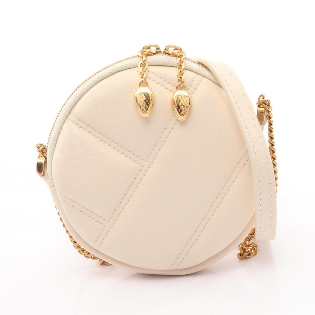 Bulgari BVLGARI Serpenti Cabochon Mini Pochette Shoulder Bag Handbag Leather Women's Ivory: --- Catalog ---Category: SizeSize (HxWxD): 11cm x 11cm x 2.5cm / 4.33'' x 4.33'' x 0.98''Category: DesignType: Handbag, Pochette, Shoulder bagColor: IvoryGender: WomenMaterial: Leather Category: Gener
