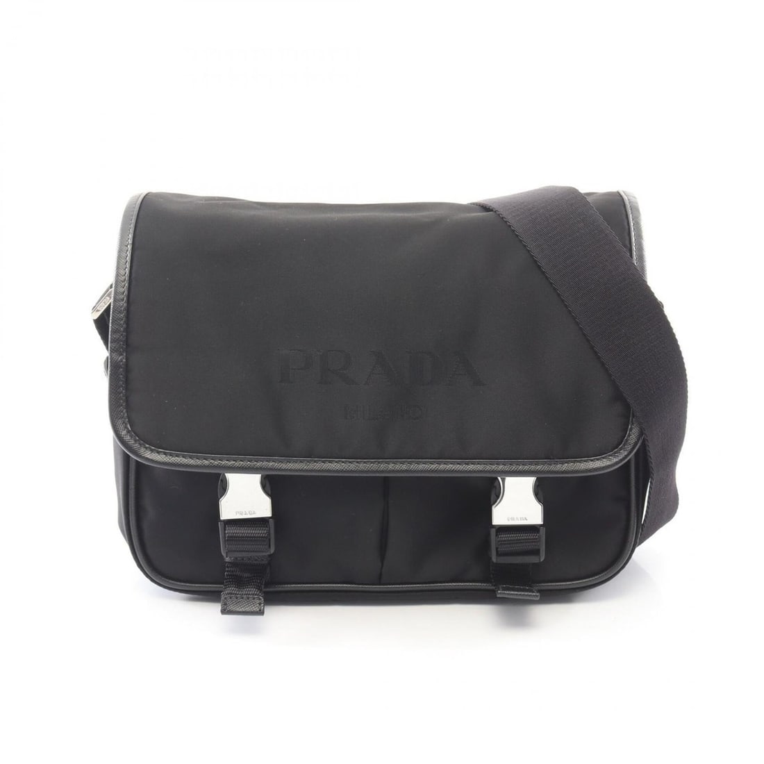 Prada PRADA Shoulder Bag Handbag Nylon Saffiano Leather Men's Women's Black: --- Catalog ---Category: SizeSize (HxWxD): 20cm x 25cm x 6.5cm / 7.87'' x 9.84'' x 2.55''Category: DesignType: Handbag, Shoulder bagColor: BlackGender: Men,WomenMaterial: Nylon , Leather Leather/Fur T