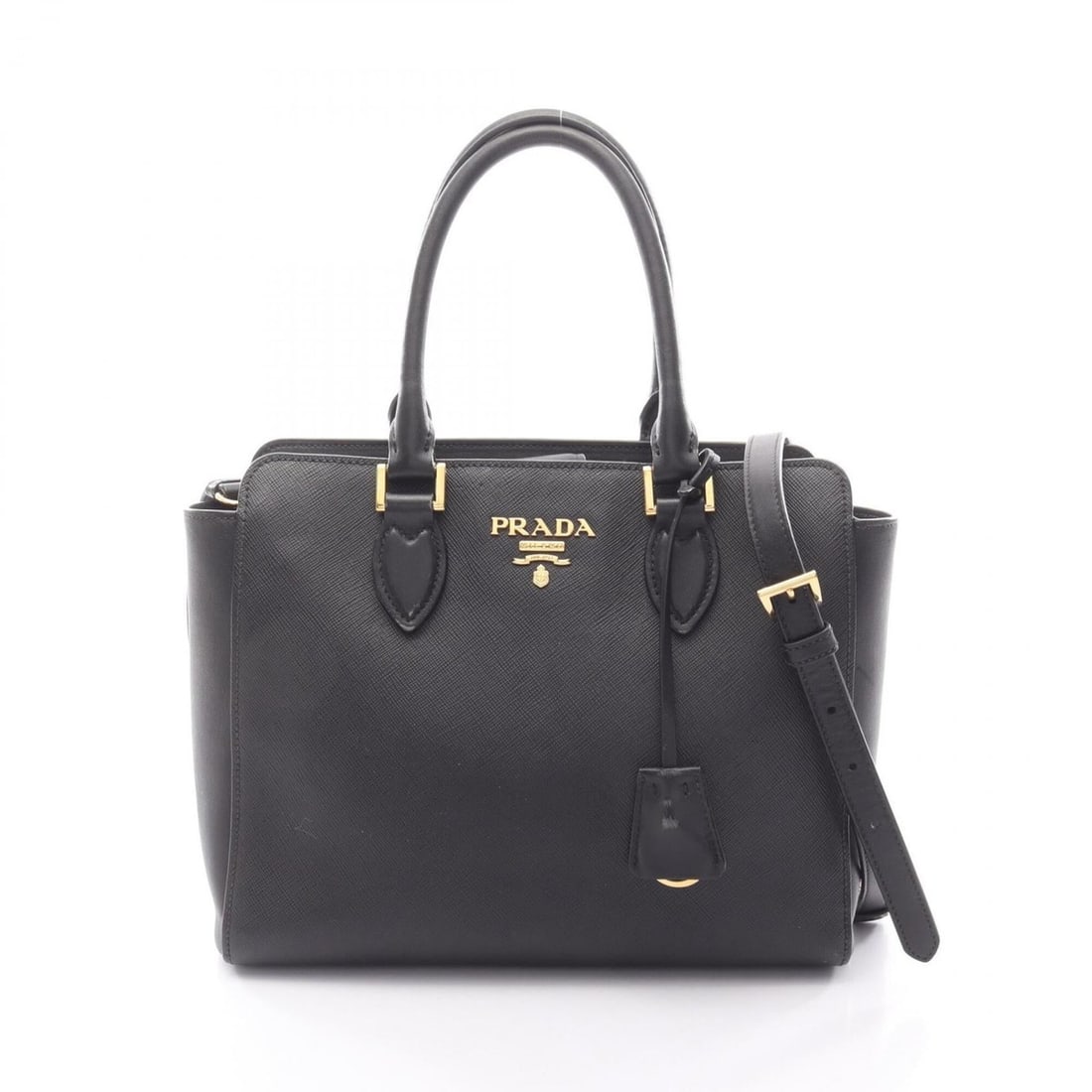 Prada Saffiano Leather 2-Way Handbag (Black) (1 of 15)