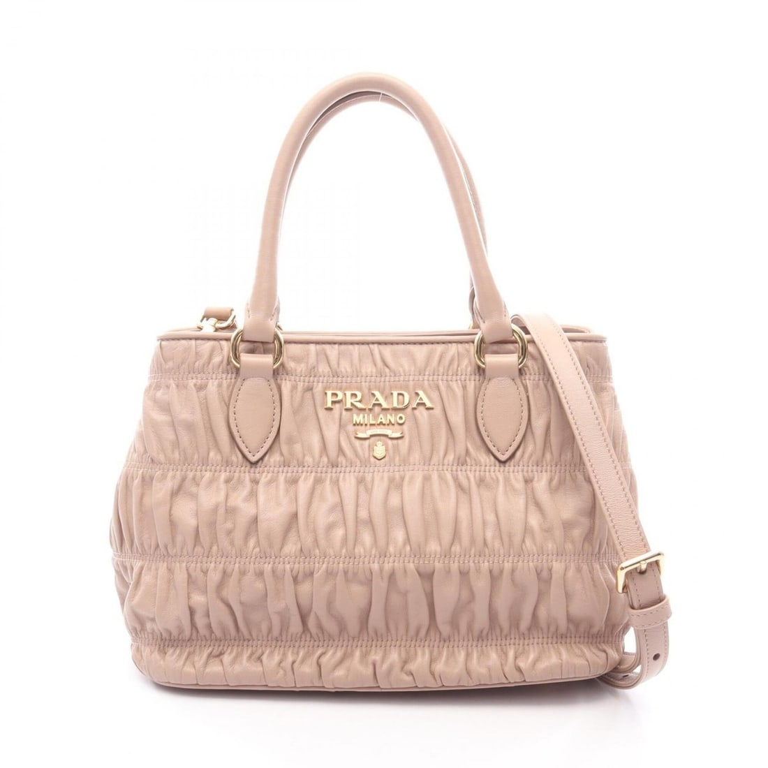 Prada NAPPA GAUFRE'1 2-Way Handbag, Leather, Women's, Pink (1 of 15)
