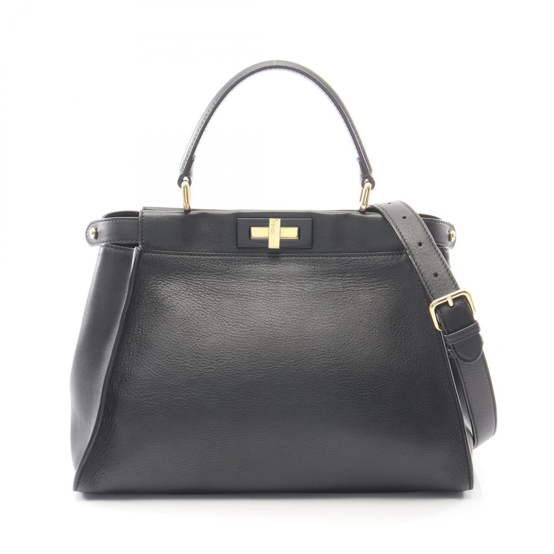Fendi Peekaboo Regular 2-Way Handbag, Leather, Women's, Black (8BN290): --- Catalog ---Category: SizeSize (HxWxD): 24cm x 34cm x 13cm / 9.44'' x 13.38'' x 5.11''Category: DesignType: HandbagColor: BlackGender: WomenMaterial: Leather Category: GeneralMPN: 8BN290Brand: Fend