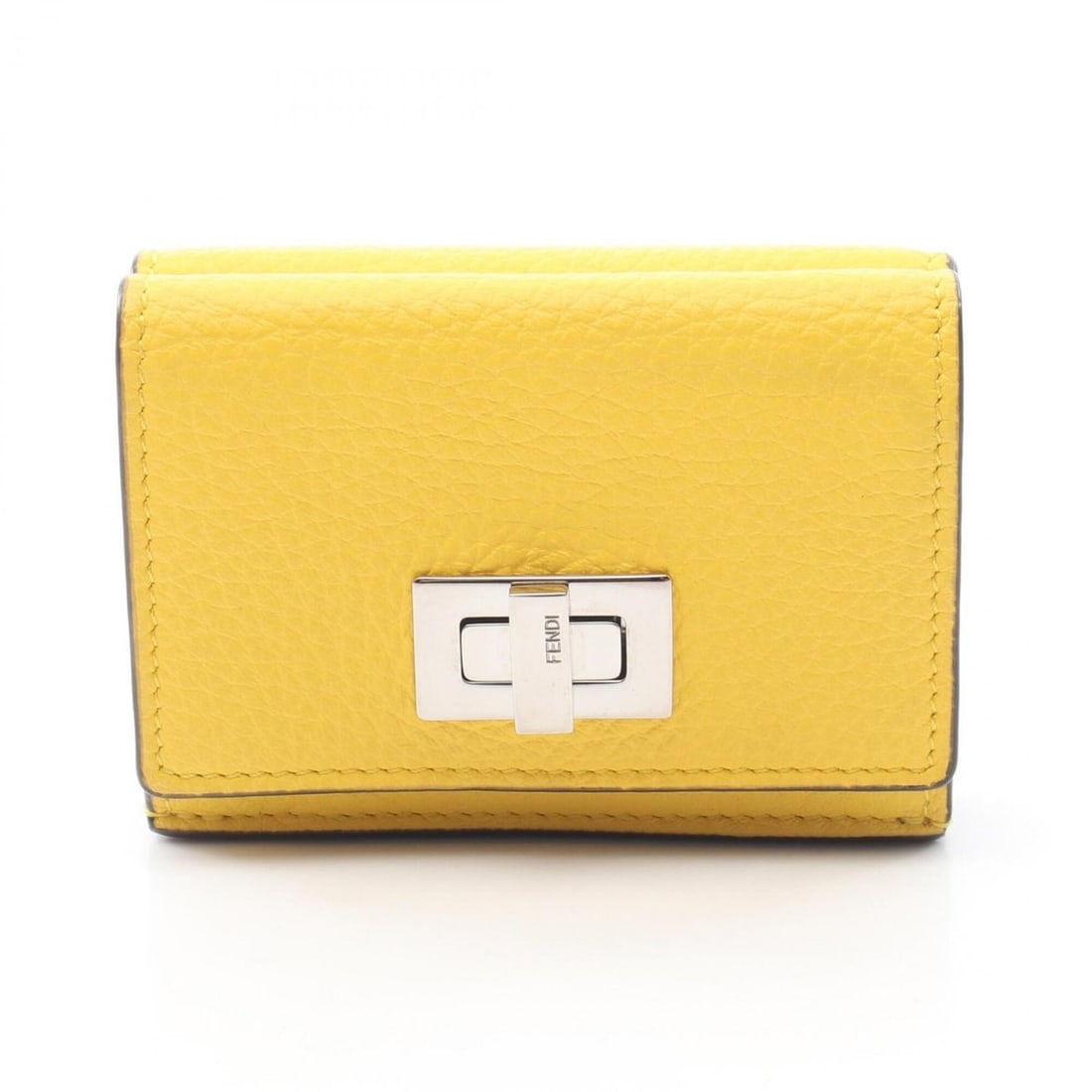 Fendi Peekaboo Tri-fold Wallet, Leather, Women's, Yellow, 8M0426 (1 of 11)