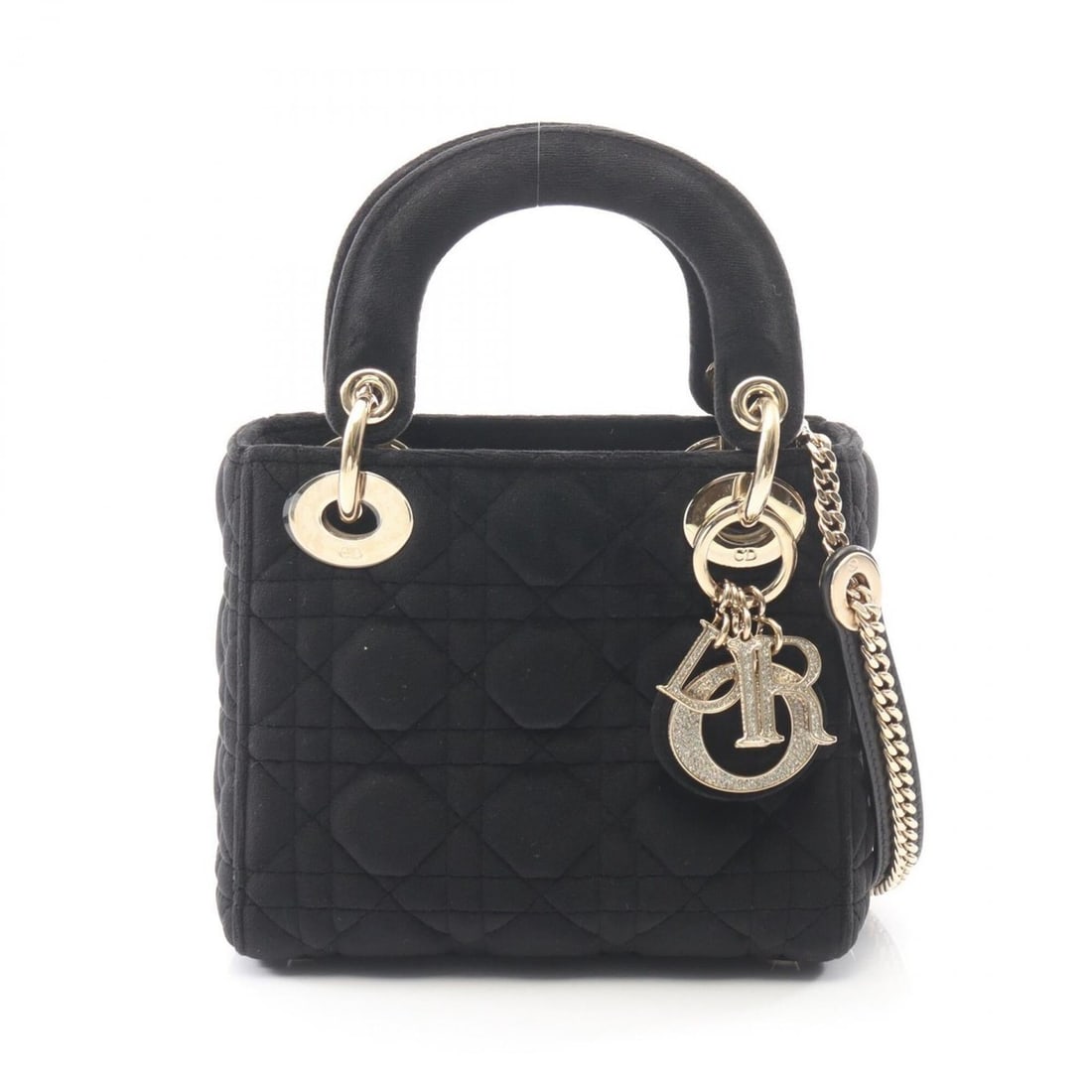 Christian Dior Dior Lady Mini Cannage 2-Way Handbag, Fabric, Women's, Black: --- Catalog ---Category: SizeSize (HxWxD): 14cm x 16.5cm x 7cm / 5.51'' x 6.49'' x 2.75''Category: DesignType: HandbagColor: BlackGender: WomenMaterial: Fabric Category: GeneralBrand: Christian Dior--